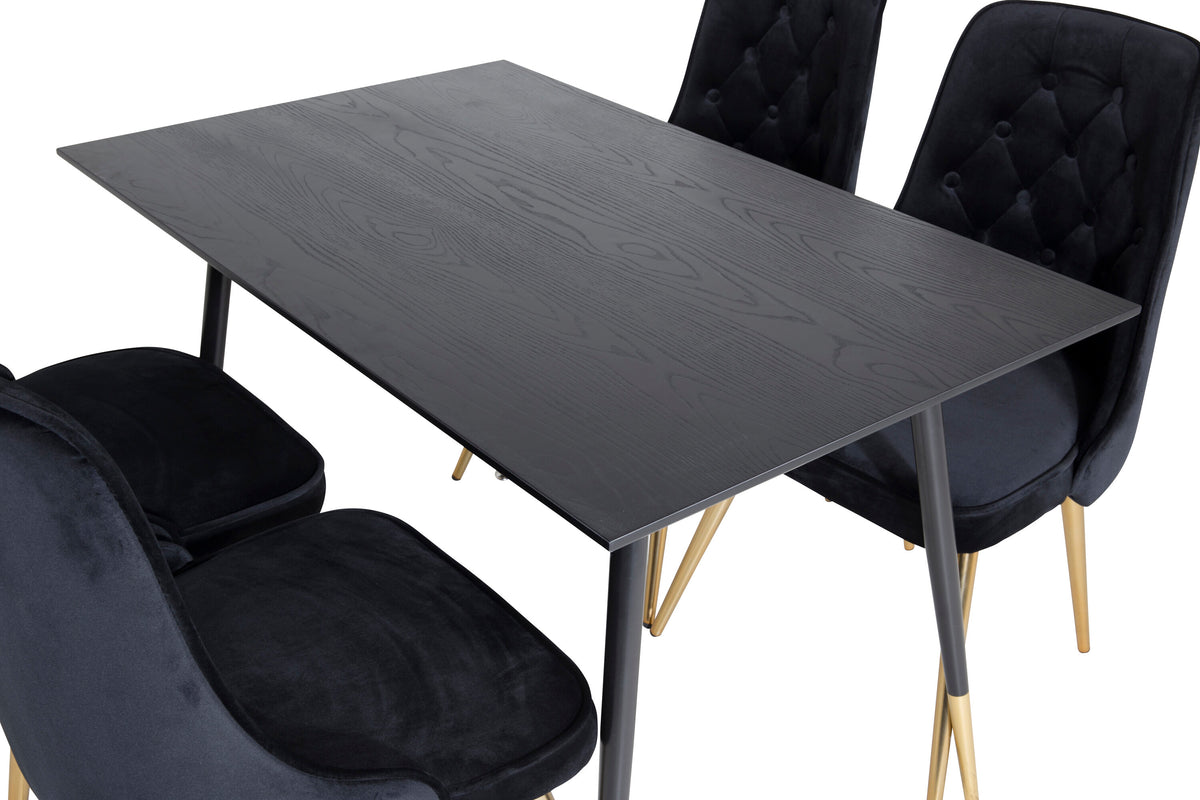 Dipp Matbord med Velvet Deluxe Stolarna – Bord: 75x120x85 Stol: 66x88,5x50