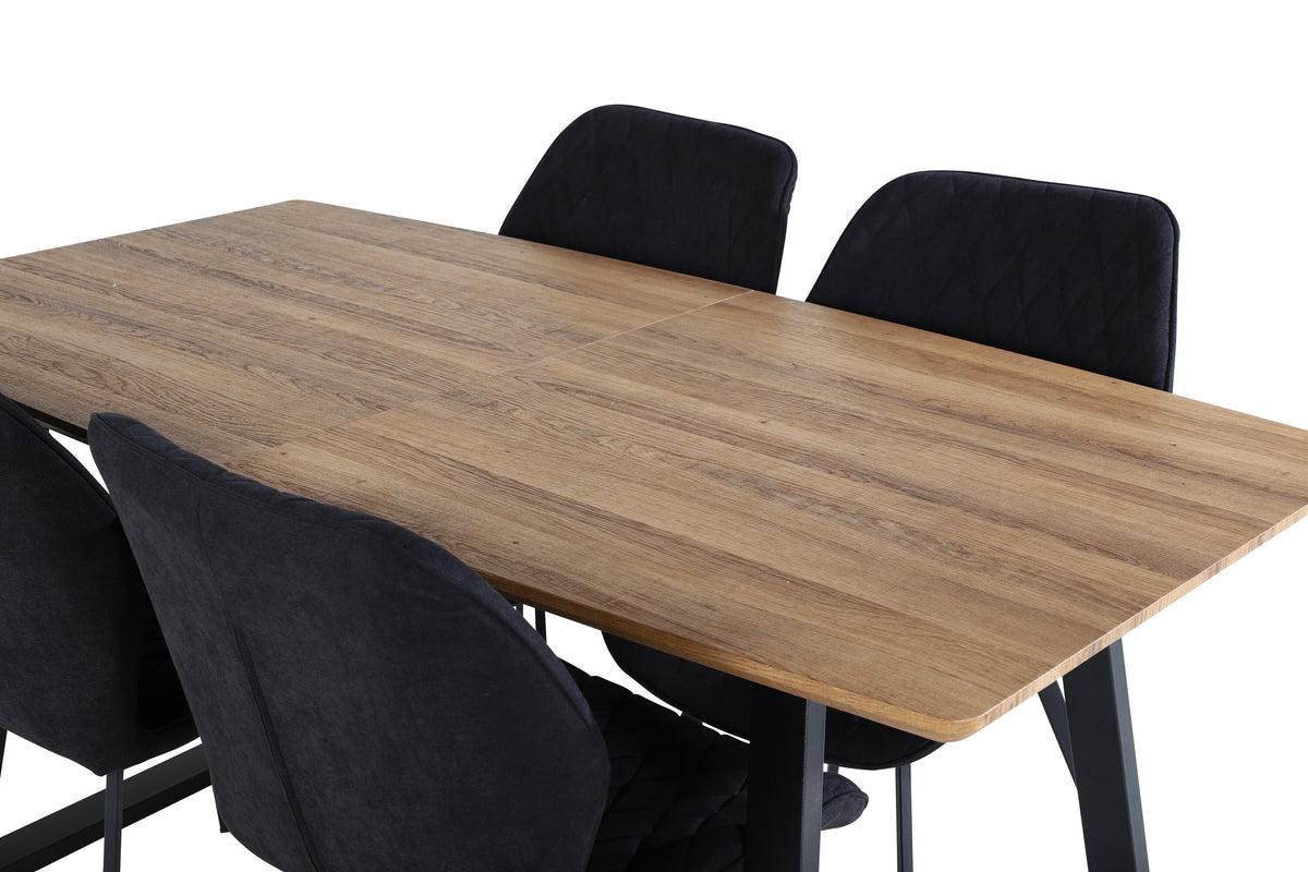 Inca Matbord med Gemma Stolarna – Bord: 75,5x160x85 Stol: 63x90x50