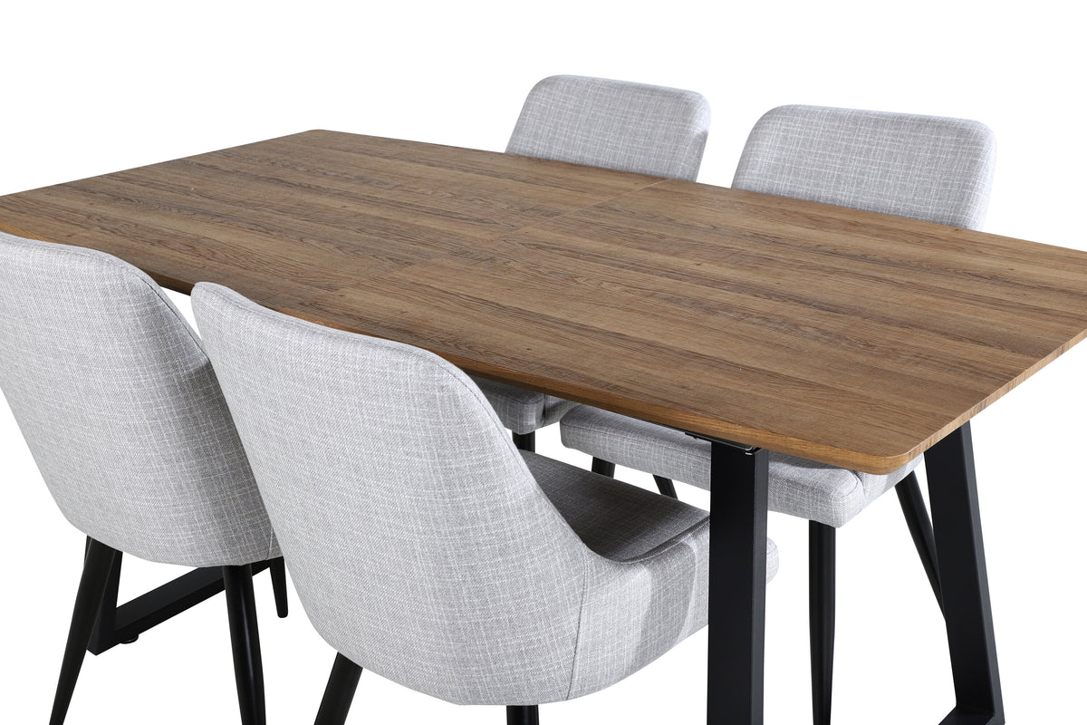 Inca Matbord med Plaza Stolarna – Bord: 75,5x160x85 Stol: 58x86x49