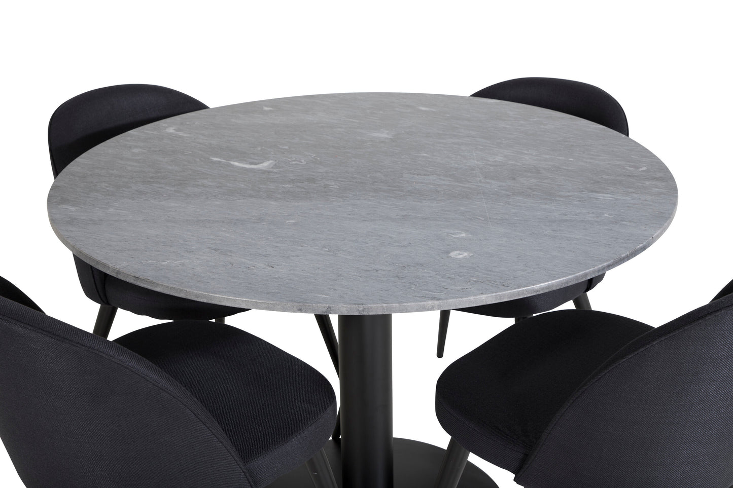 Estelle Matbord med Velvet Stolarna – Bord: ⌀106 Stol: 57x76,5x50