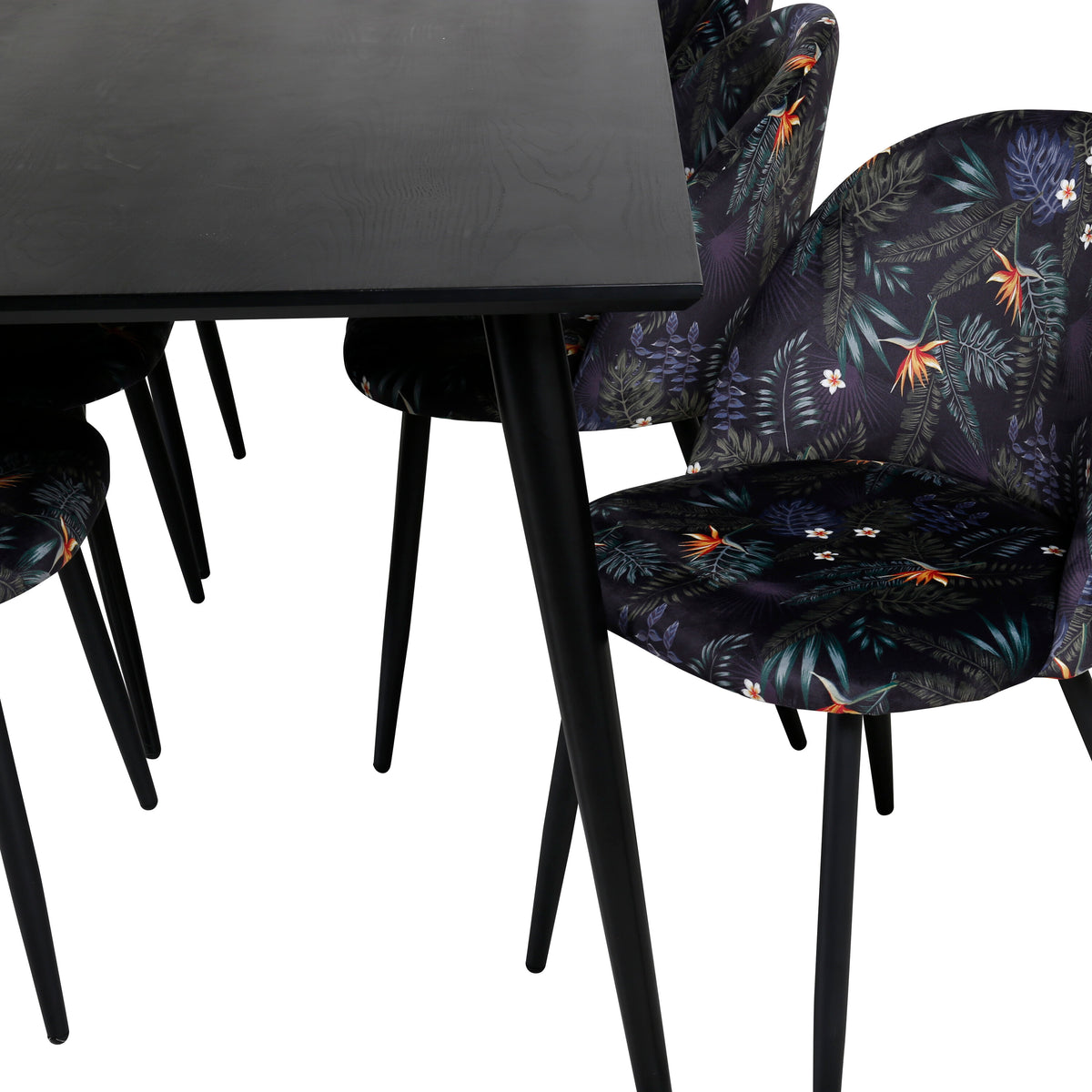 Dipp Matbord med Velvet Stolarna – Bord: 75,5x180x90 Stol: 55x78x50,5