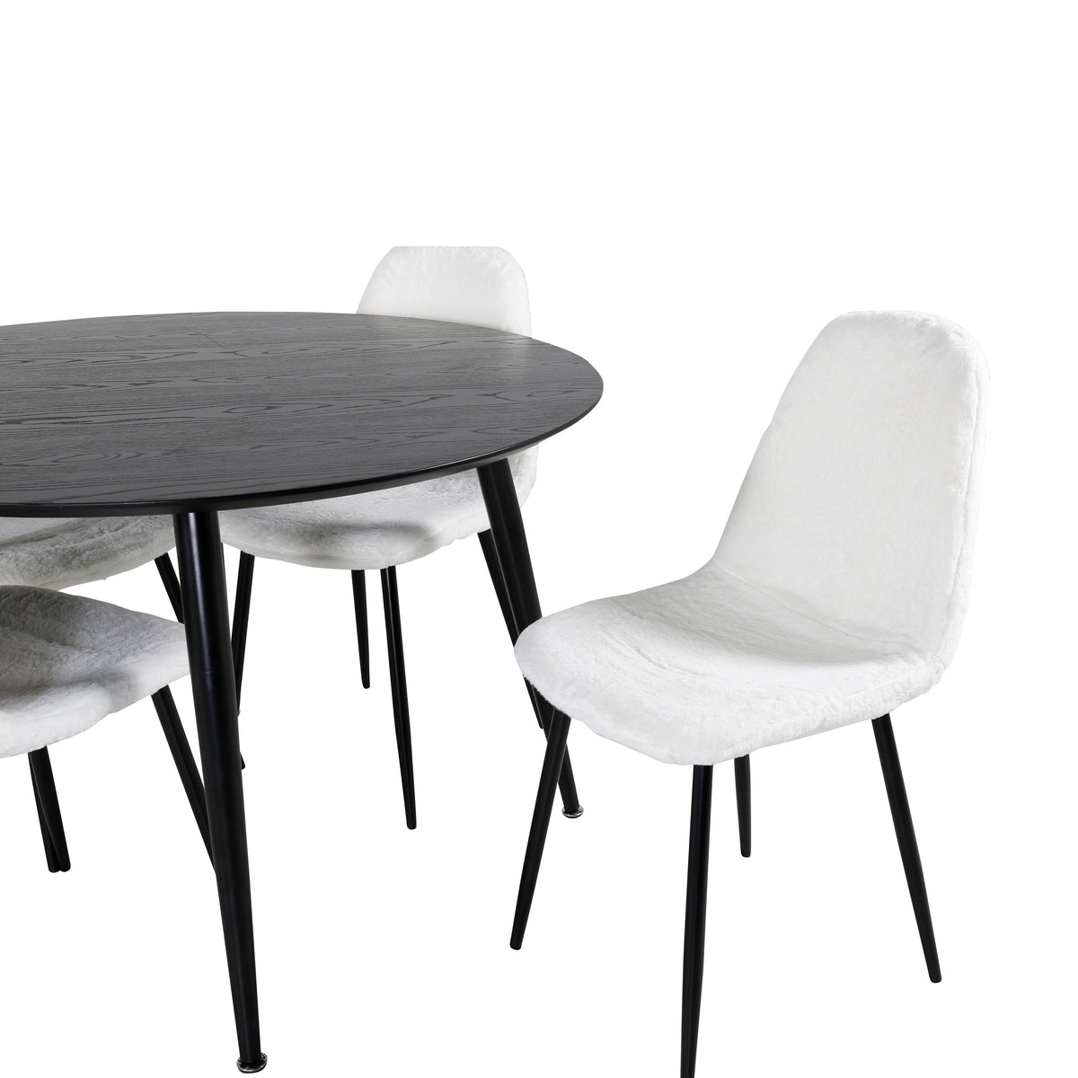 Dipp Matbord med Polar Stolarna – Bord: ⌀115 Stol: 53x87x44