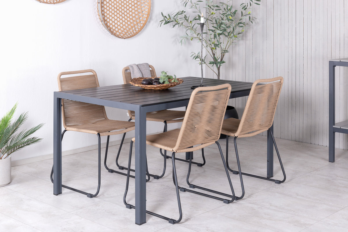 Break Matbord med Lindos Stolarna – Bord: 74x150x90 Stol: 59x86x57