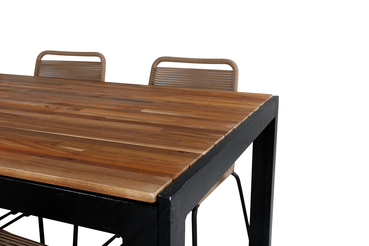 Bois Matbord med Lindos Stolarna – Bord: 76x205x90 Stol: 59x86x57