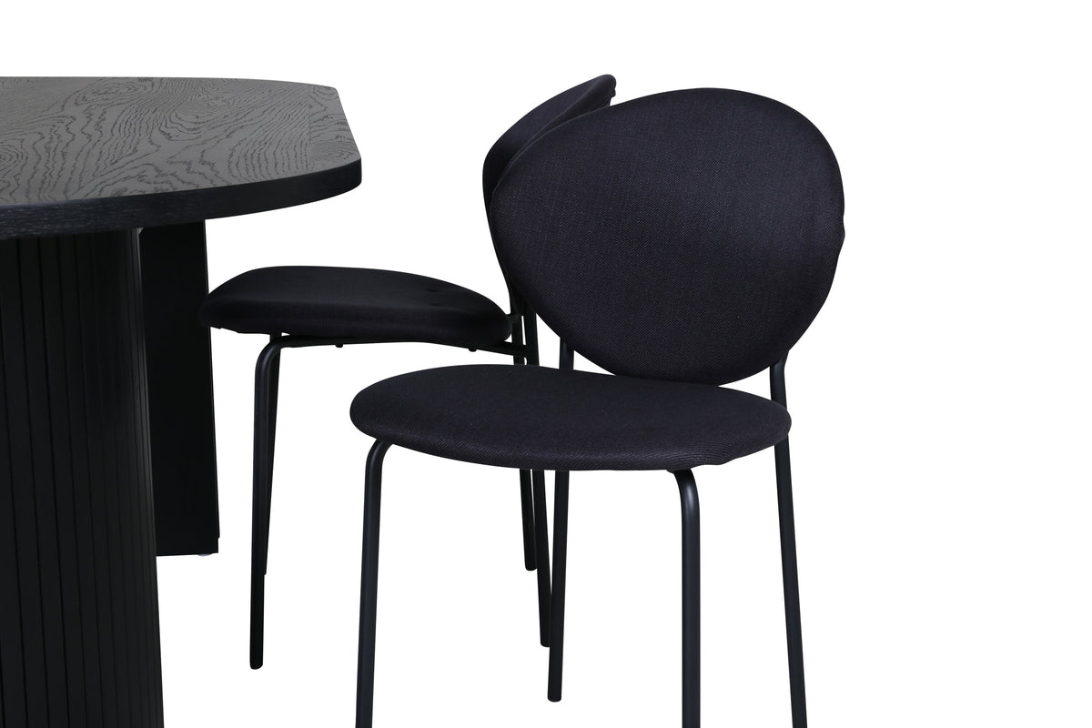 Bianca Matbord med Vault Stolarna – Bord: 43x200x90 Stol: 61,5x80x46