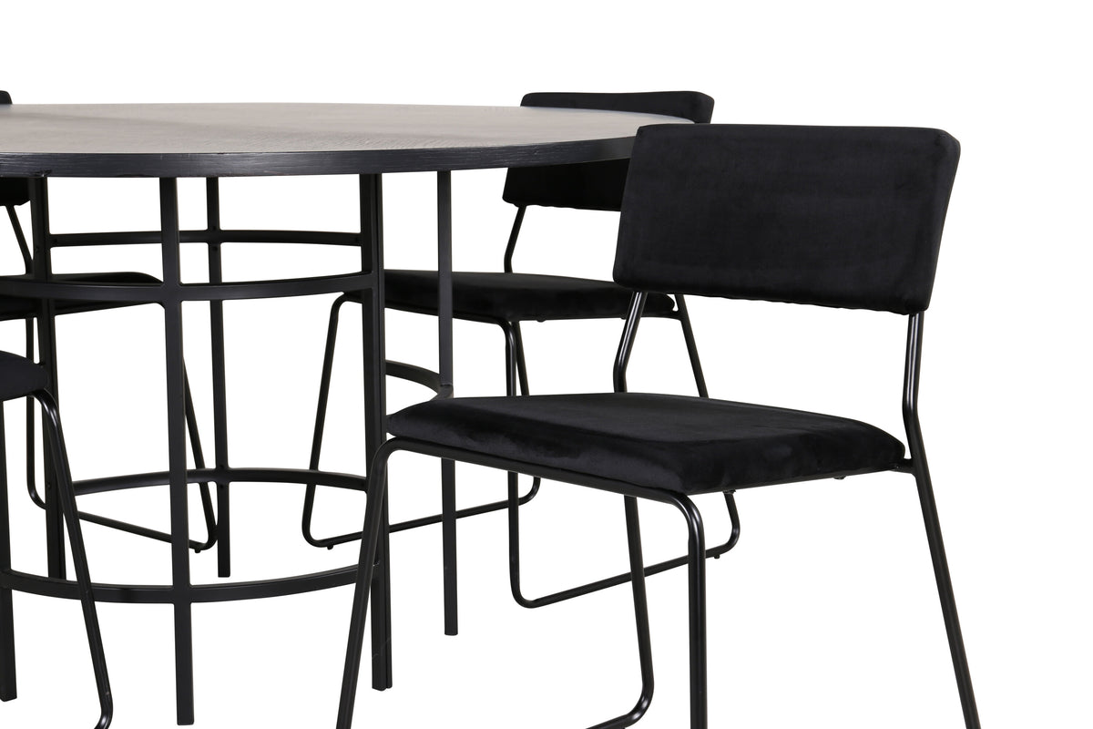 Copenhagen Matbord med Kenth Stolarna – Bord: ⌀140 Stol: 52x76x40