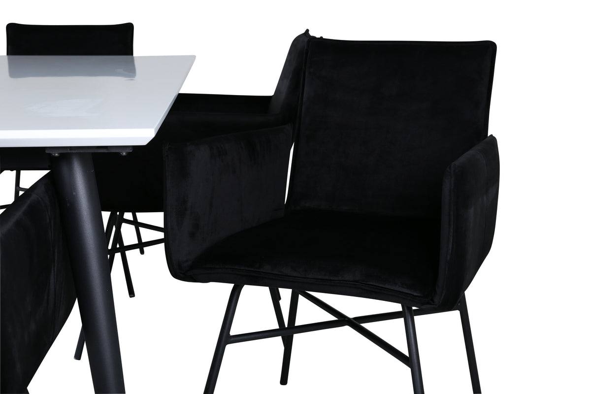 Jimmy Matbord med Petra Stolarna – Bord: 76x195x90 Stol: 60x87x57