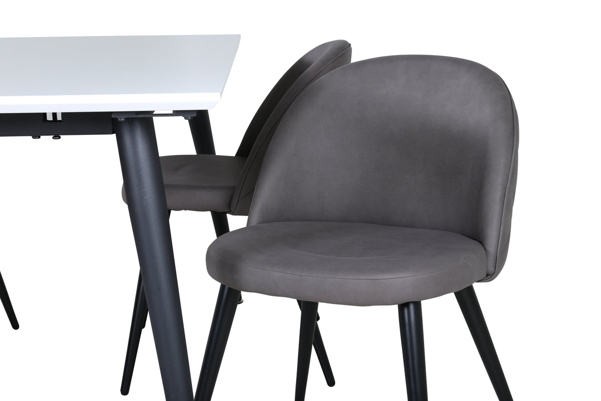 Jimmy Matbord med Velvet Stolarna – Bord: 76x150x90 Stol: 57x76,5x50