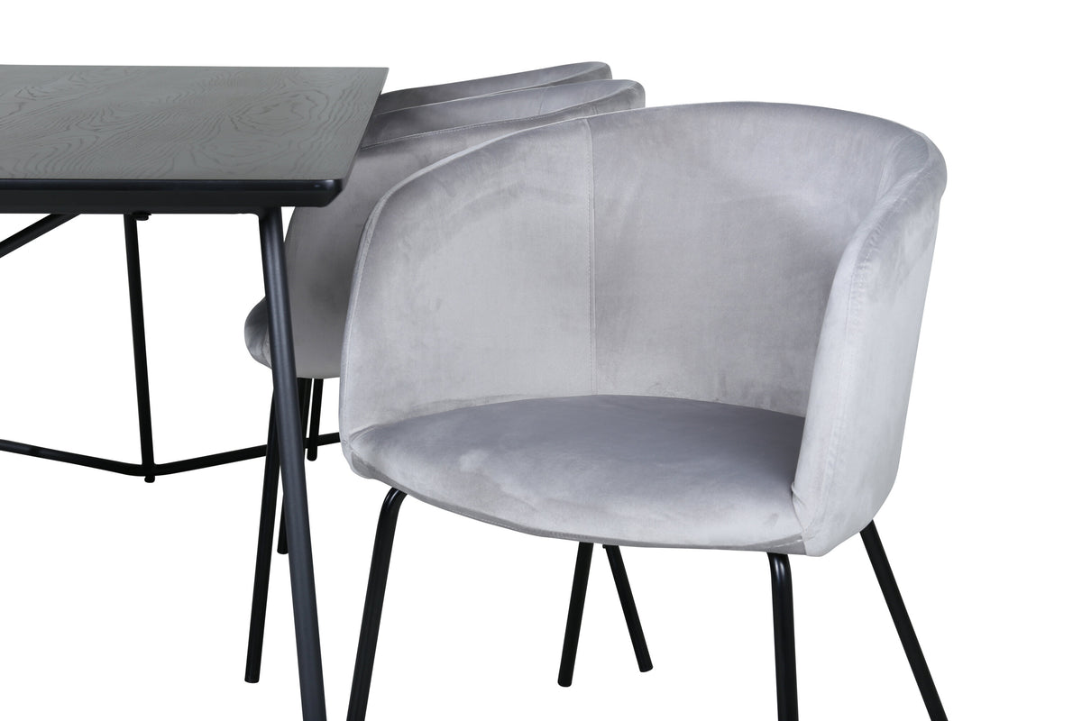 Petra Matbord med Berit Stolarna – Bord: 75x190x90 Stol: 55x78x55