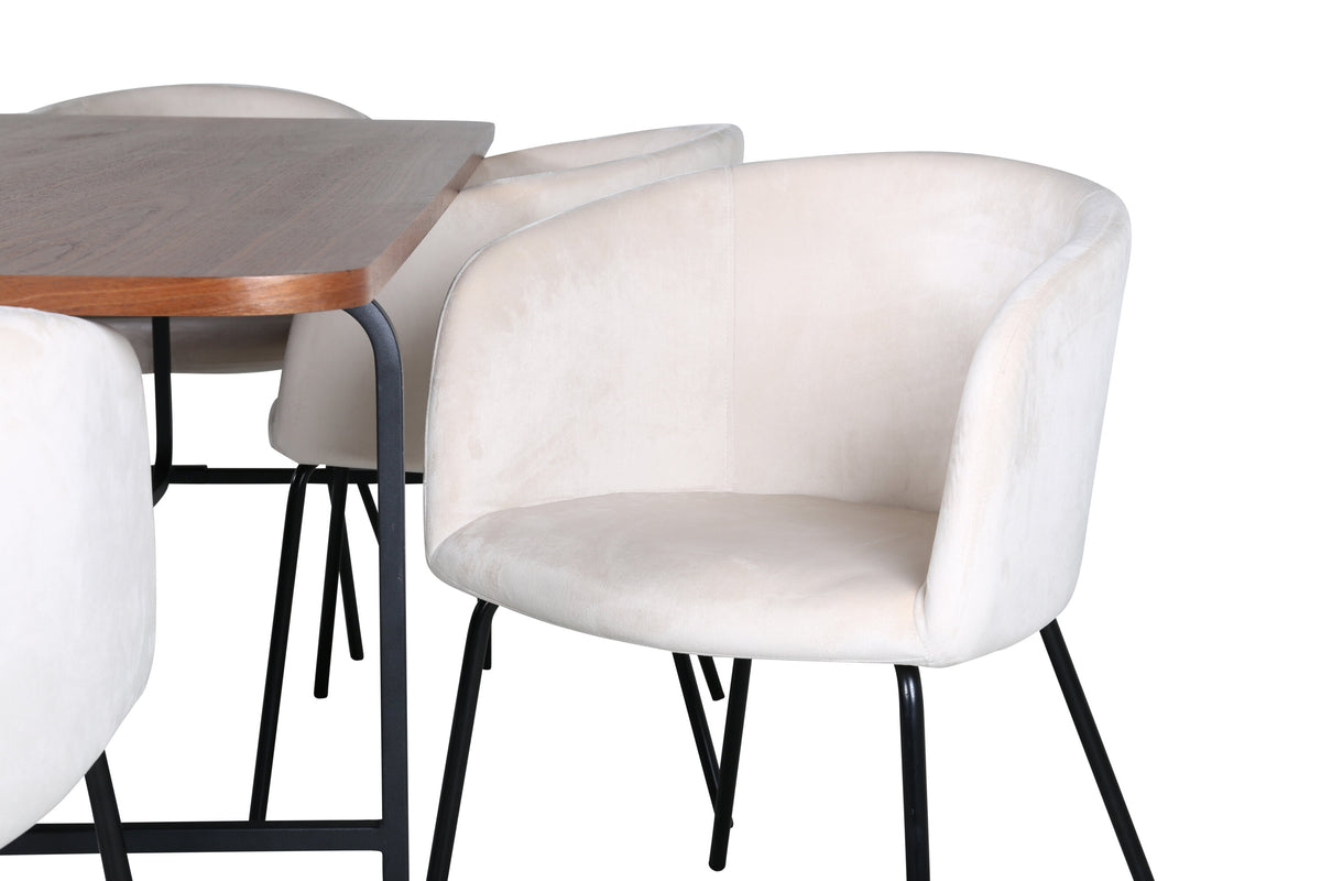 Uno Matbord med Berit Stolarna – Bord: 74x200x90 Stol: 55x78x55