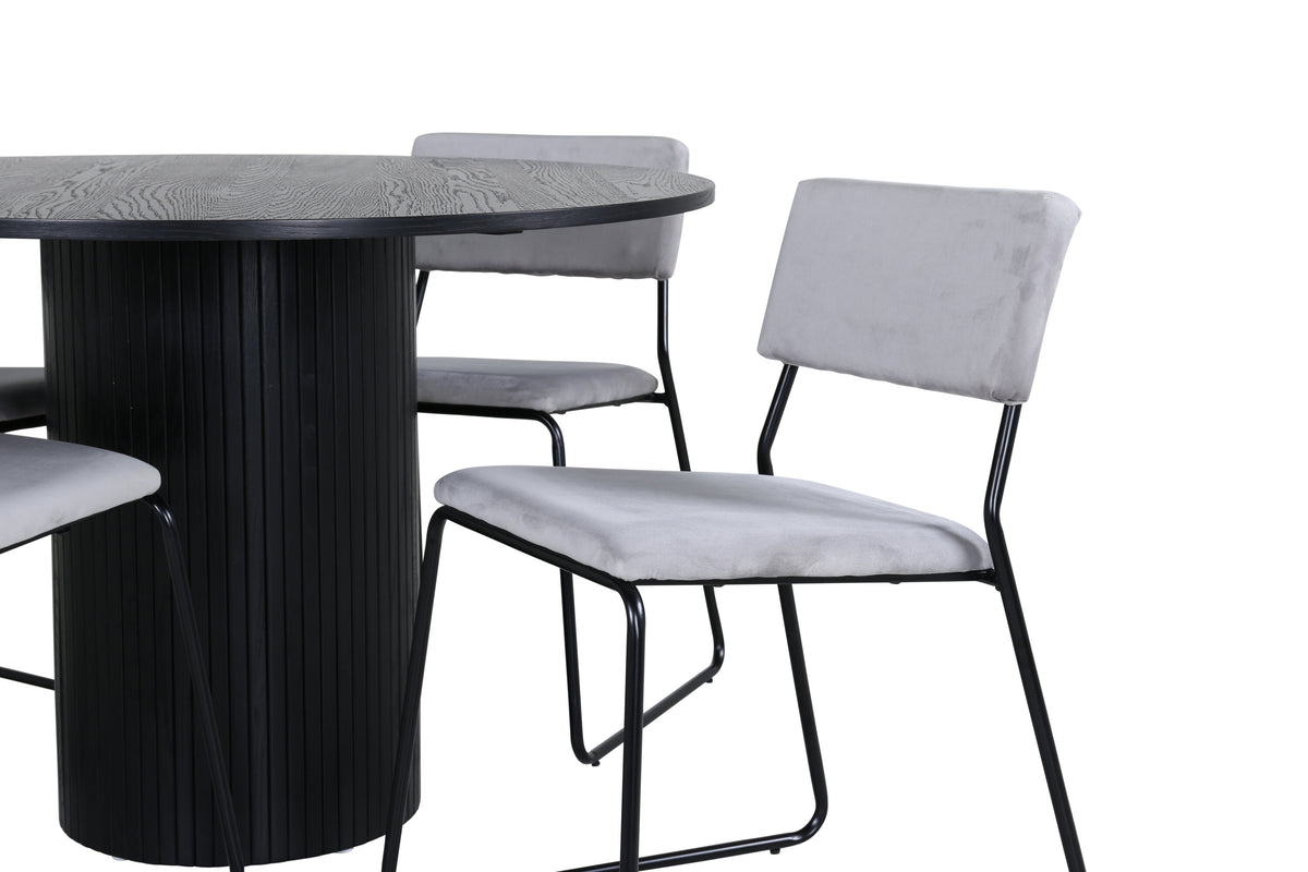 Bianca Matbord med Kenth Stolarna – Bord: ⌀110 Stol: 52x76x40