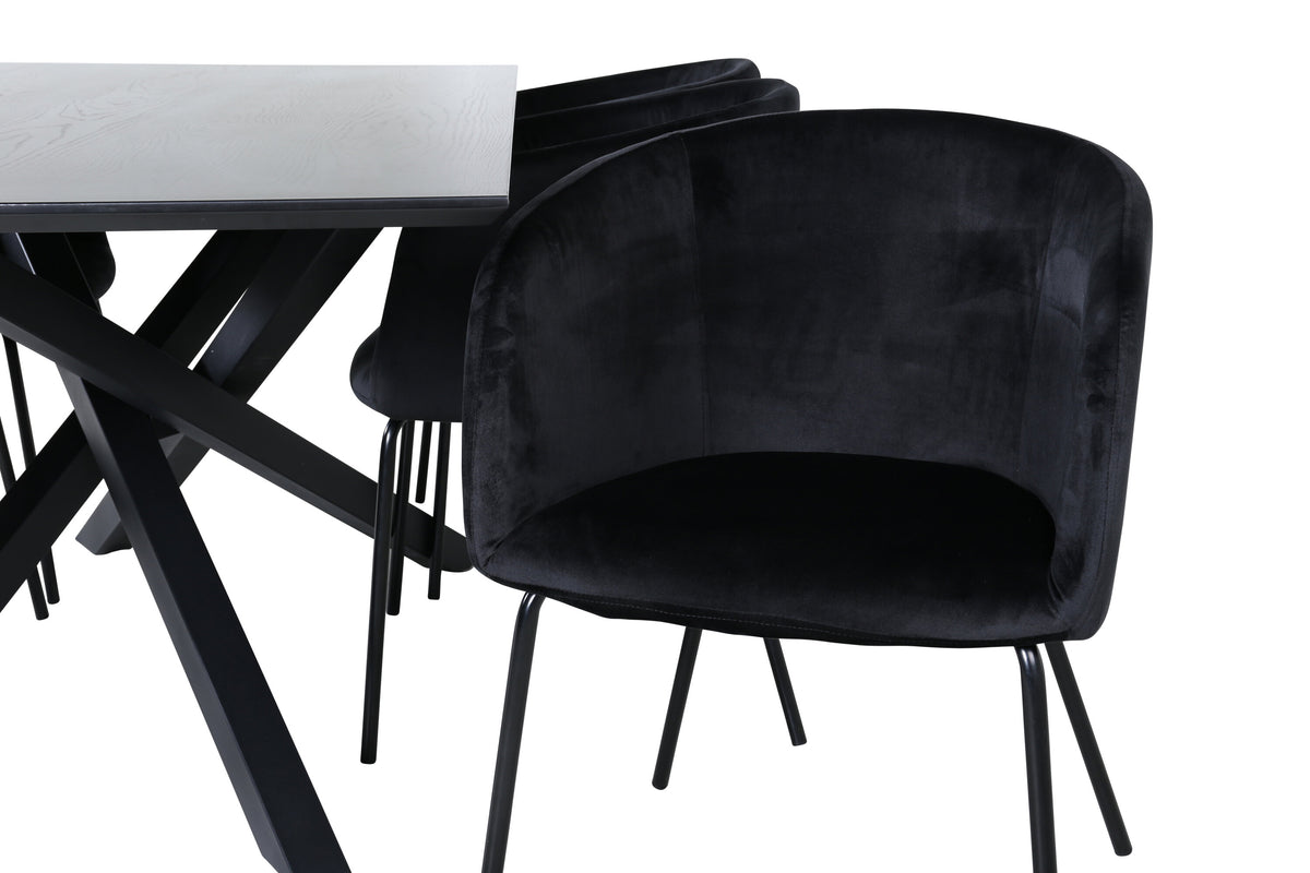 Piazza Matbord med Berit Stolarna – Bord: 76x180x90 Stol: 55x78x55