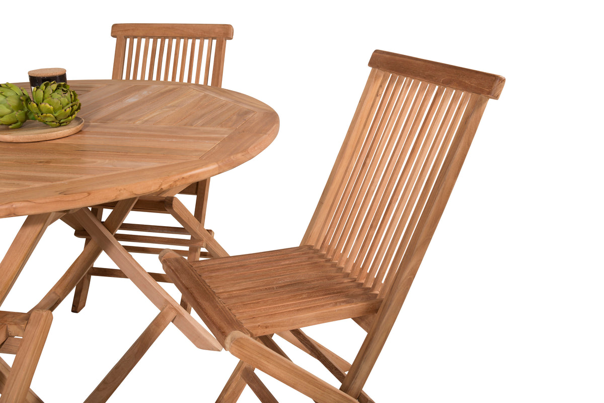Kenya Matbord med Kenya Stolarna – Bord: ⌀120 Stol: 62x89x47