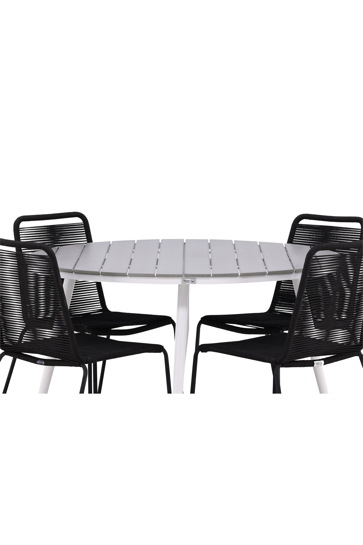 Break Matbord med Lindos Stolarna – Bord: ⌀120 Stol: 59x86x57