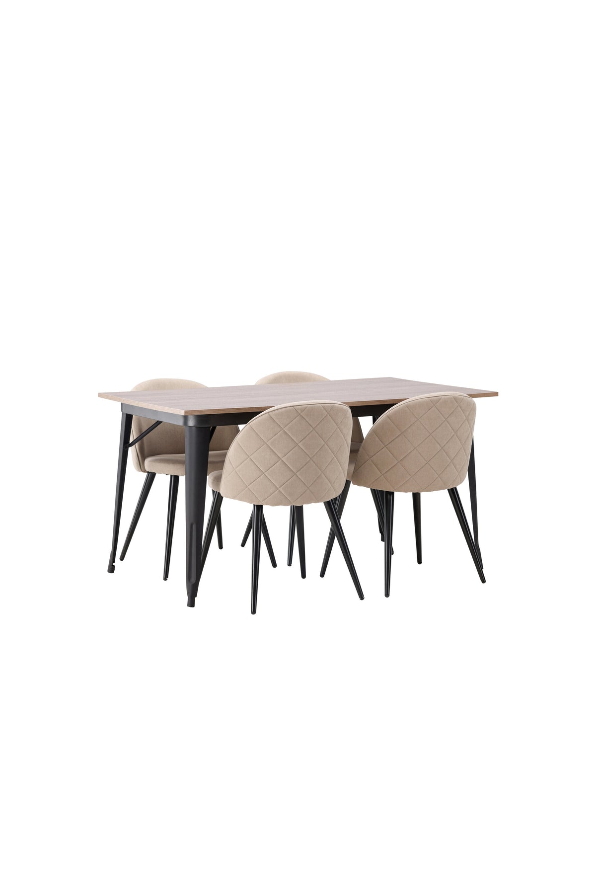 Tempe Matbord med Velvet Stolarna – Bord: 75x140x80 Stol: 57x76,5x50