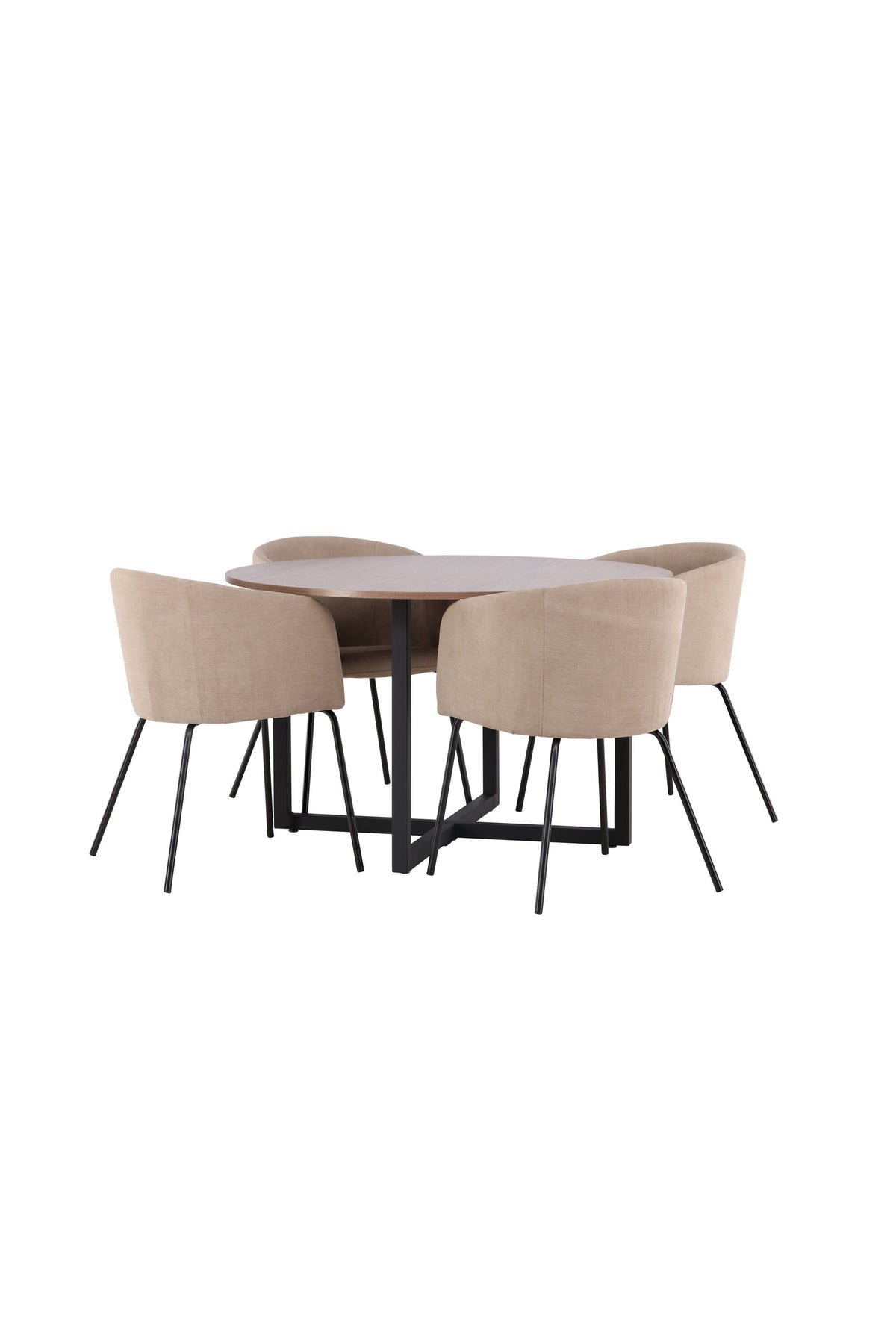 Durango Matbord med Berit Stolarna – Bord: ⌀120 Stol: 55x78x55