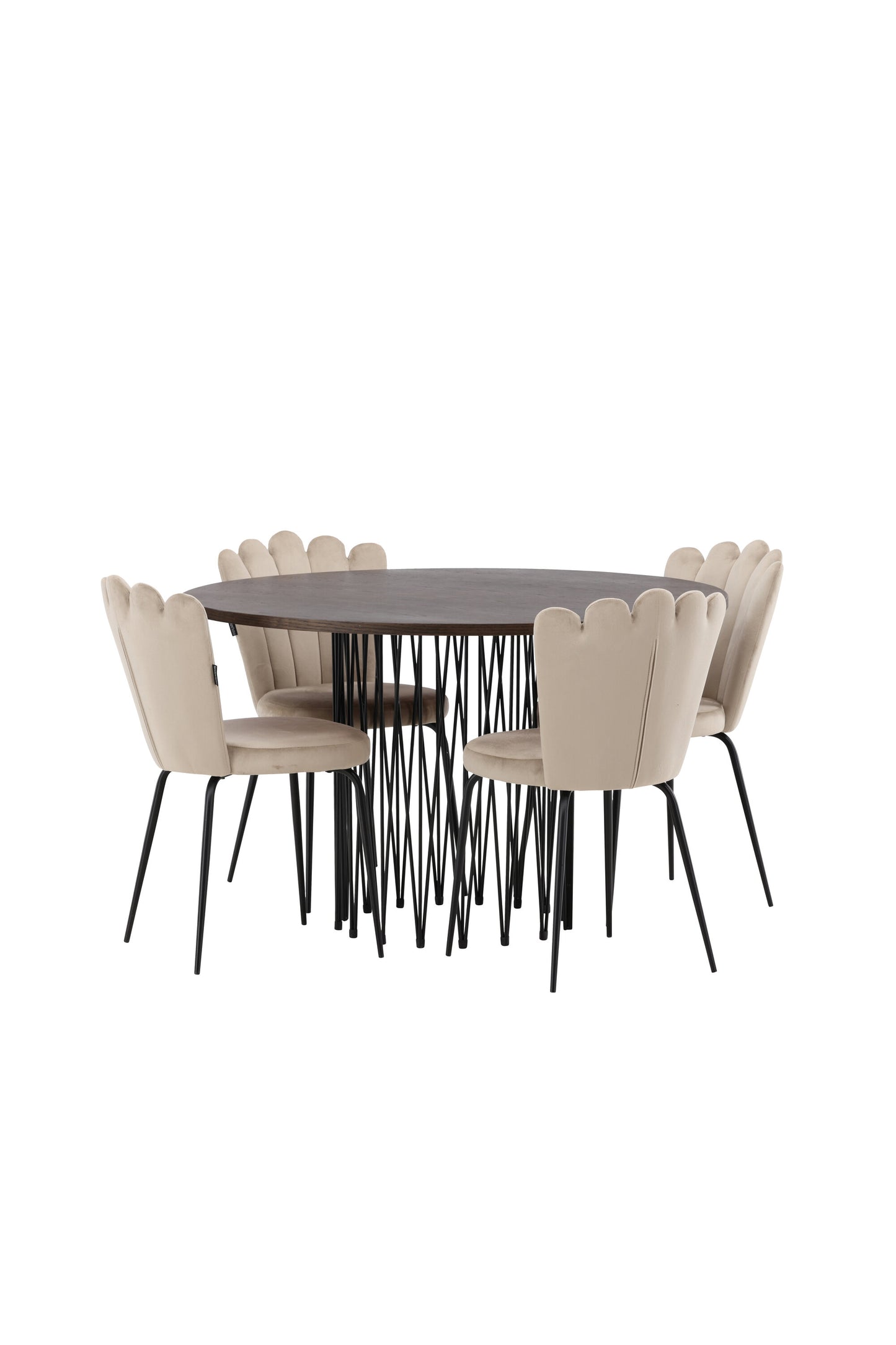 Stone Matbord med Limhamn Stolarna – Bord: ⌀120 Stol: 42x82x44