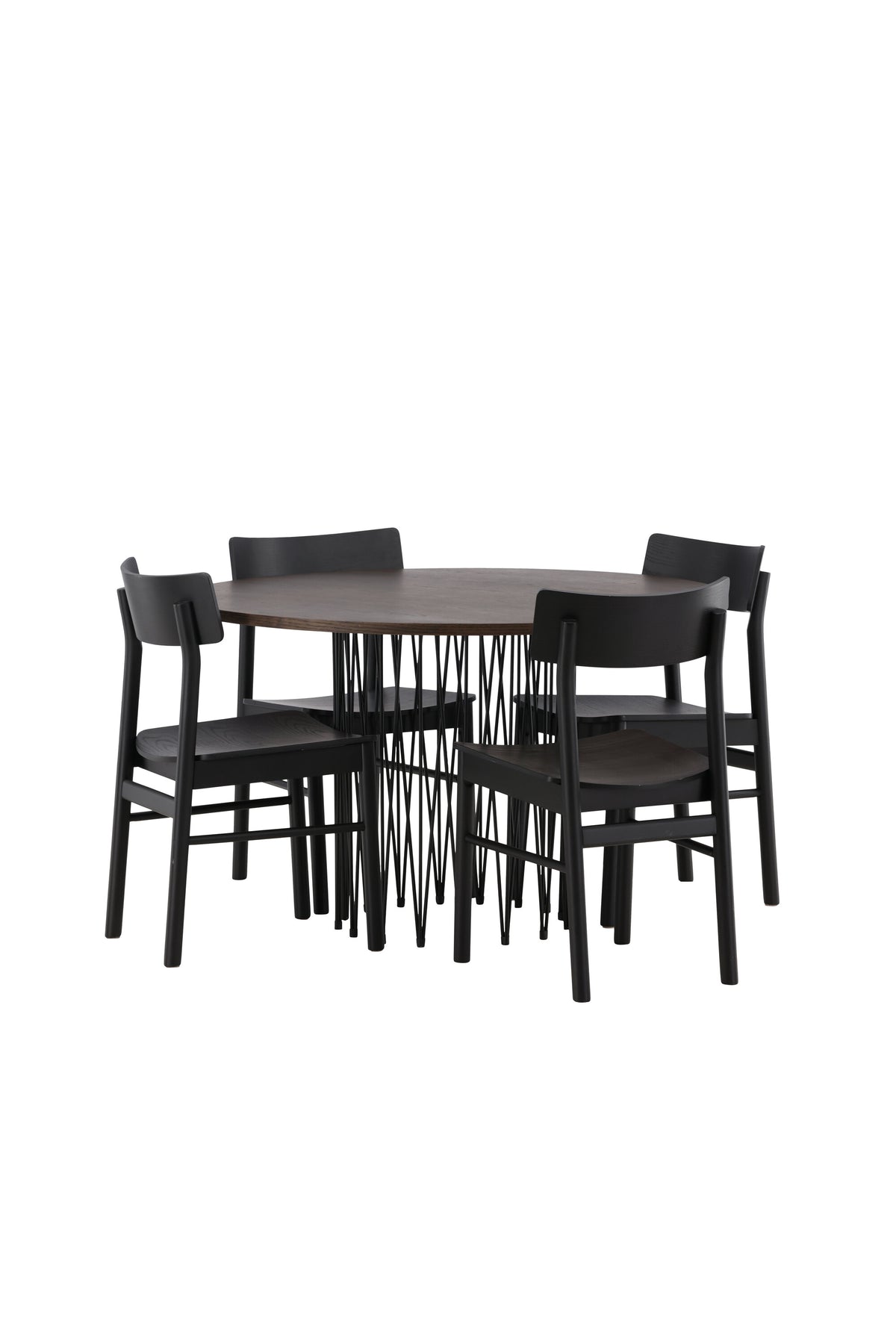Stone Matbord med Montros Stolarna – Bord: ⌀120 Stol: 48x82x45,5