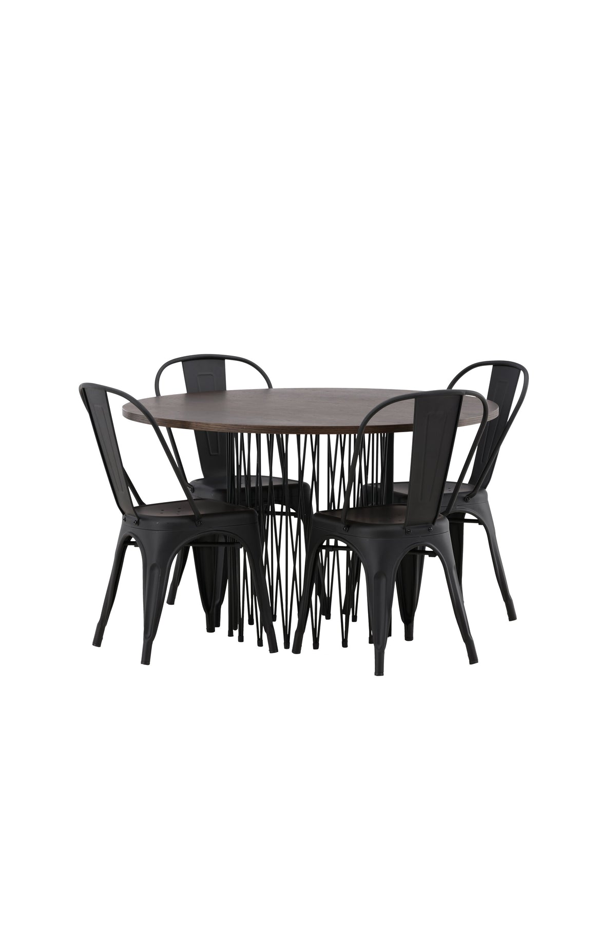 Stone Matbord med Tempe Stolarna – Bord: ⌀120 Stol: 53x85x45