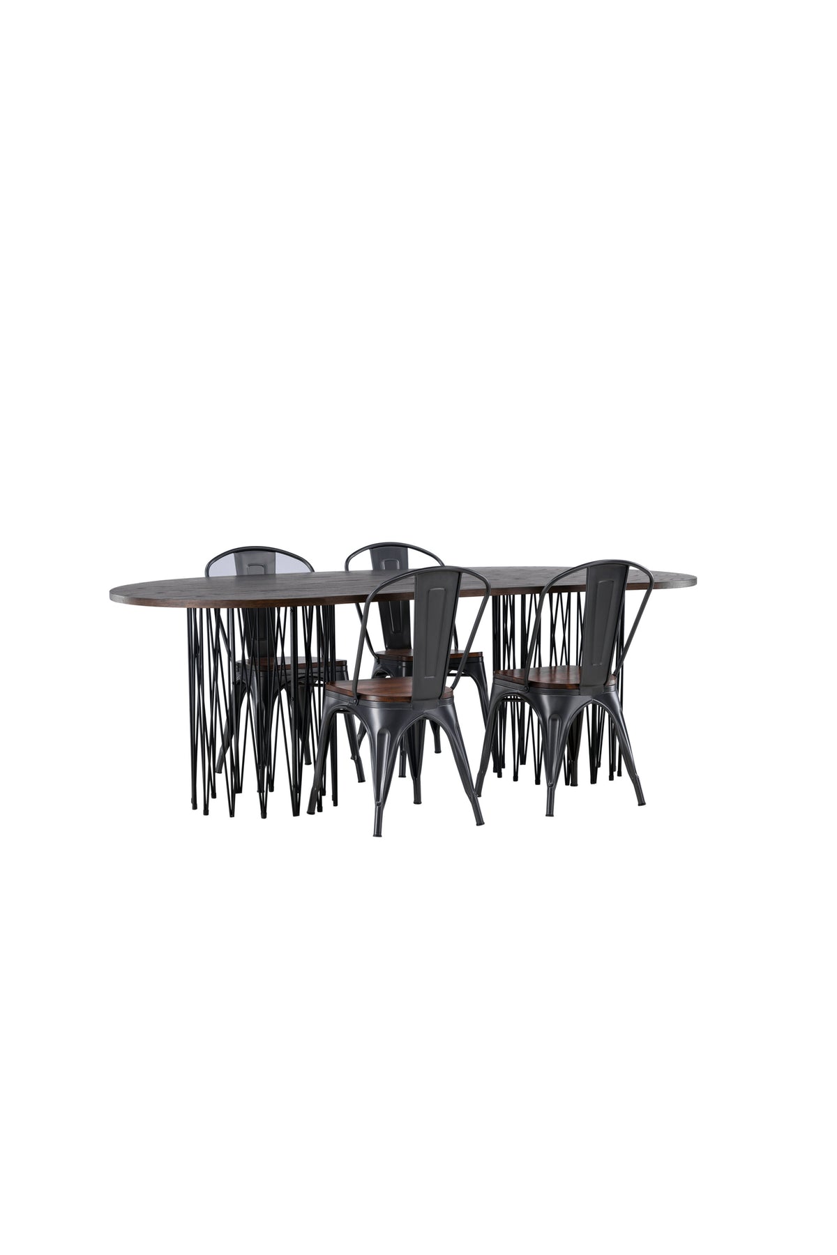 Stone Matbord med Tempe Stolarna – Bord: 74x220x100 Stol: 51x85x36