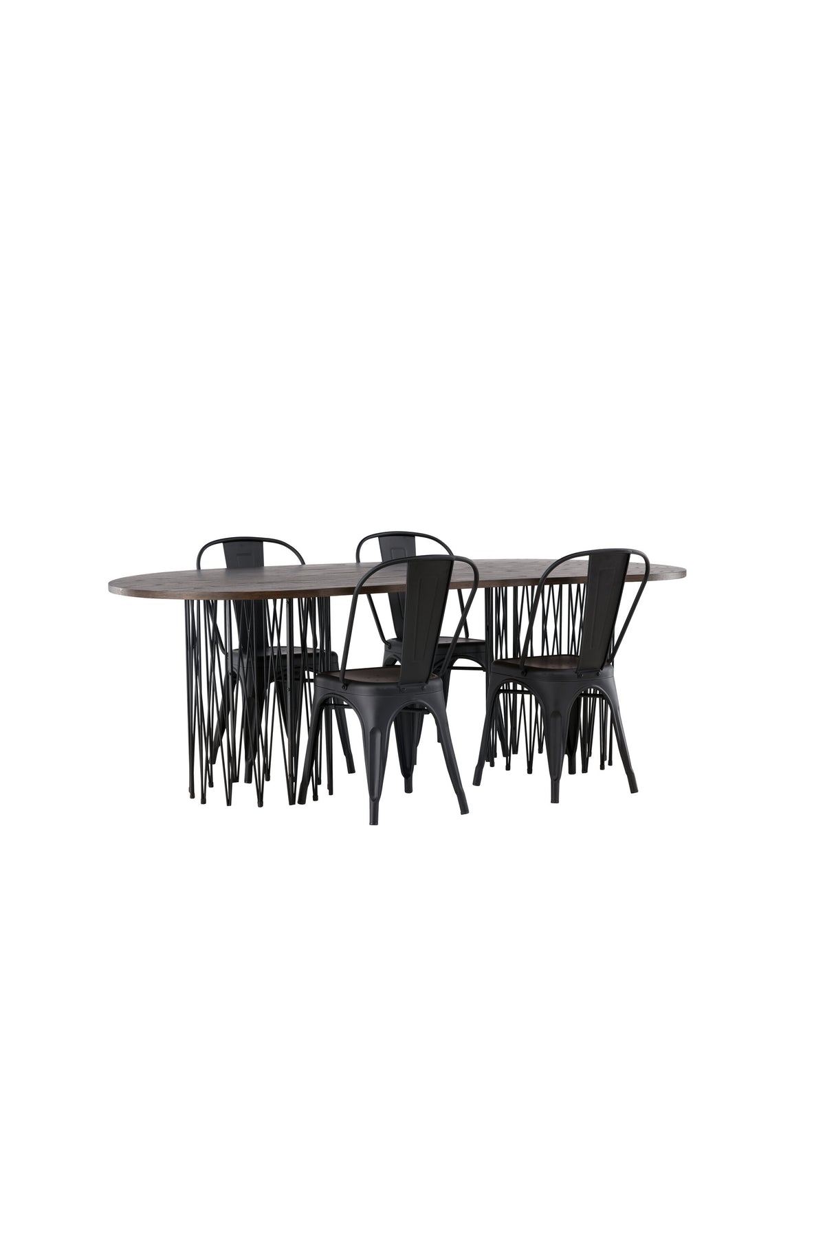 Stone Matbord med Tempe Stolarna – Bord: 74x220x100 Stol: 53x85x45