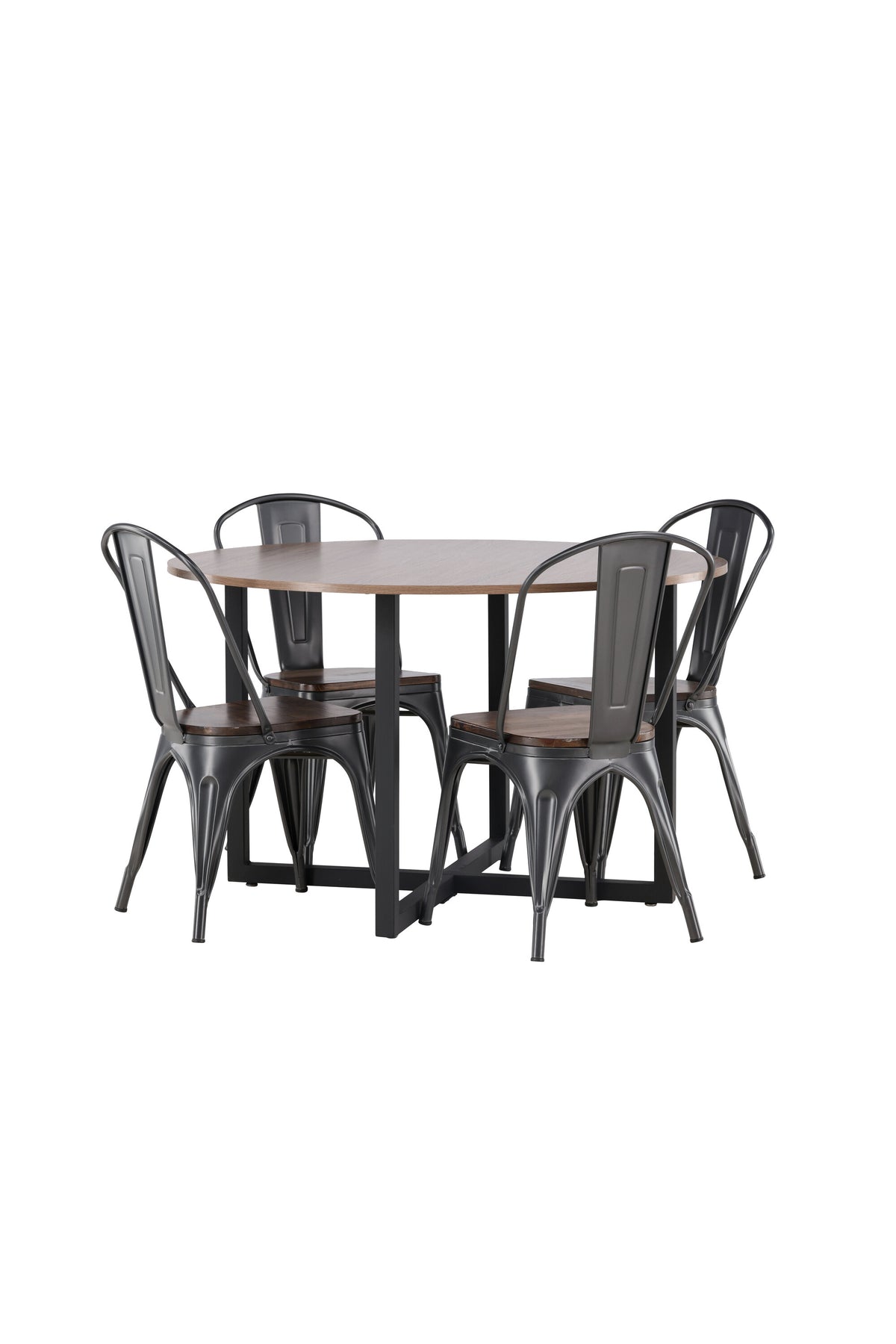 Durango Matbord med Tempe Stolarna – Bord: ⌀120 Stol: 53x85x45