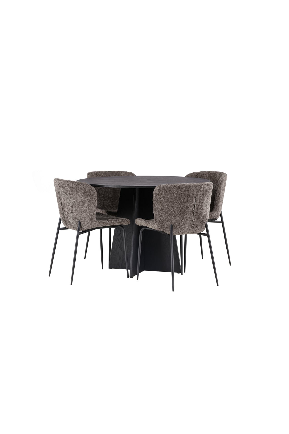 Bootcut Matbord med Modesto Stolarna – Bord: ⌀110 Stol: 54x79,5x48