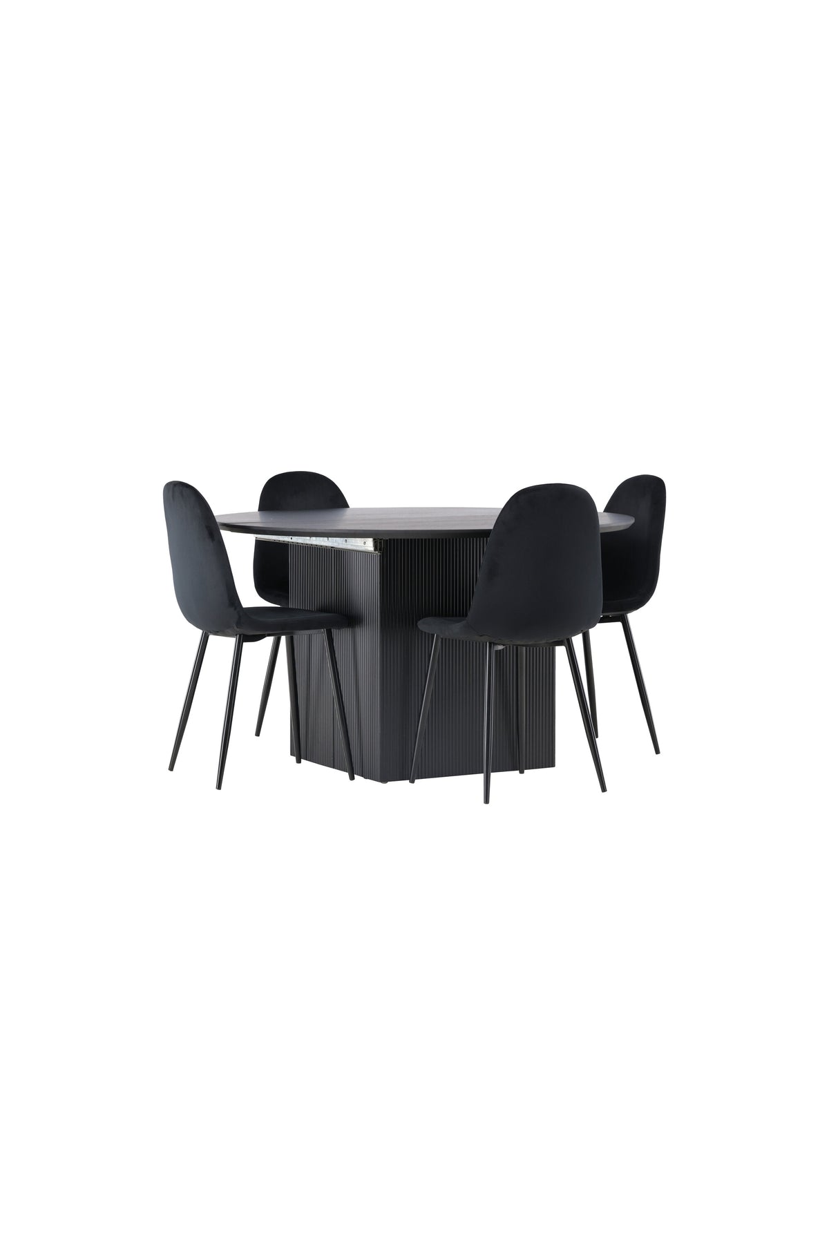 Matilda Matbord med Polar Stolarna – Bord: ⌀130 Stol: 53,3x88x44