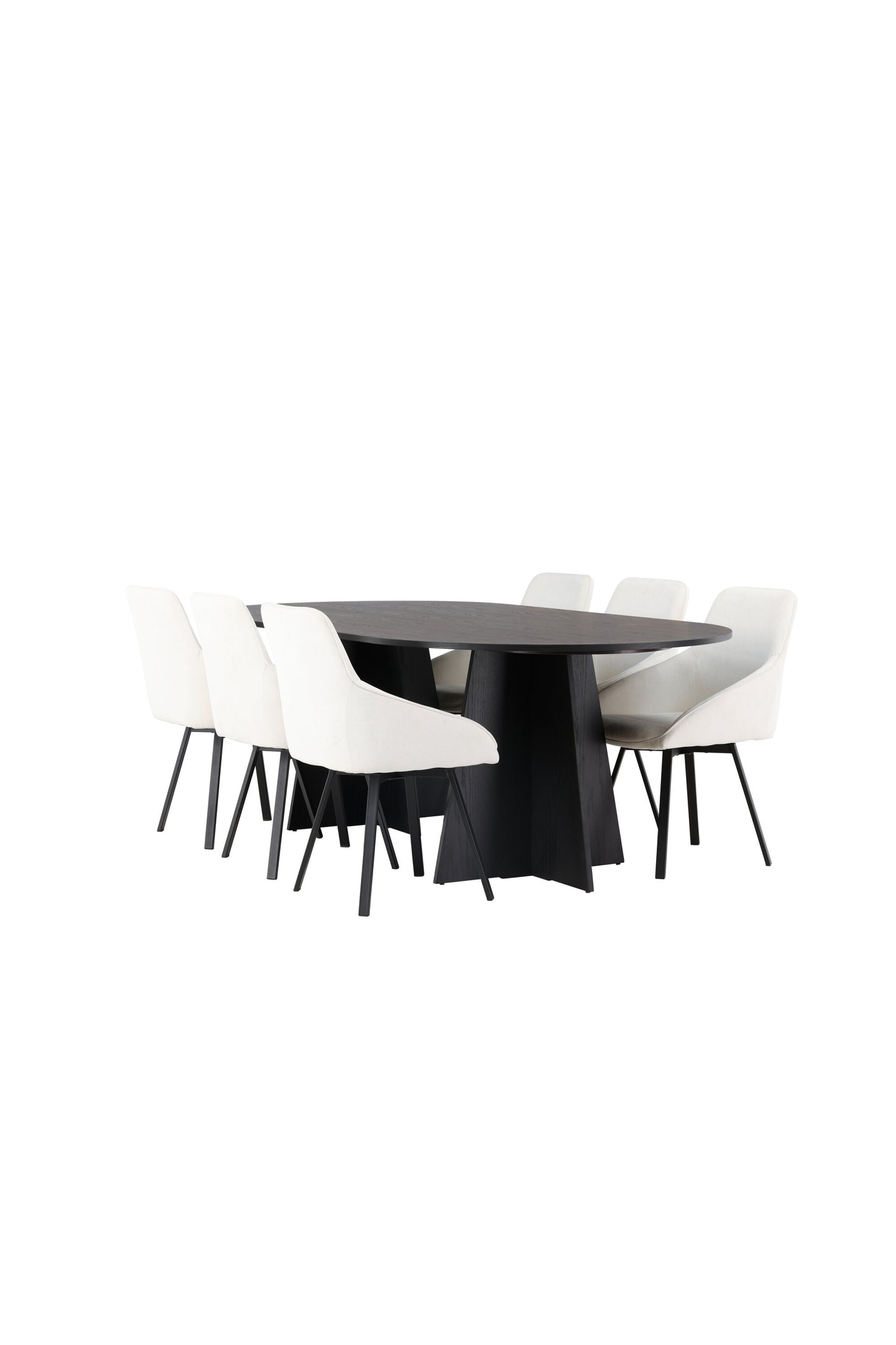 Bootcut Matbord med Rosie Stolarna – Bord: 75x230x115 Stol: 60x88x55