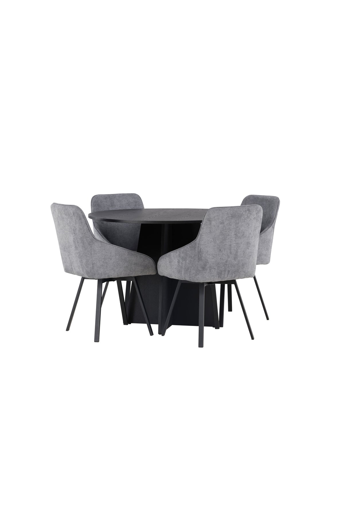 Bootcut Matbord med Rosie Stolarna – Bord: ⌀110 Stol: 60x88x55