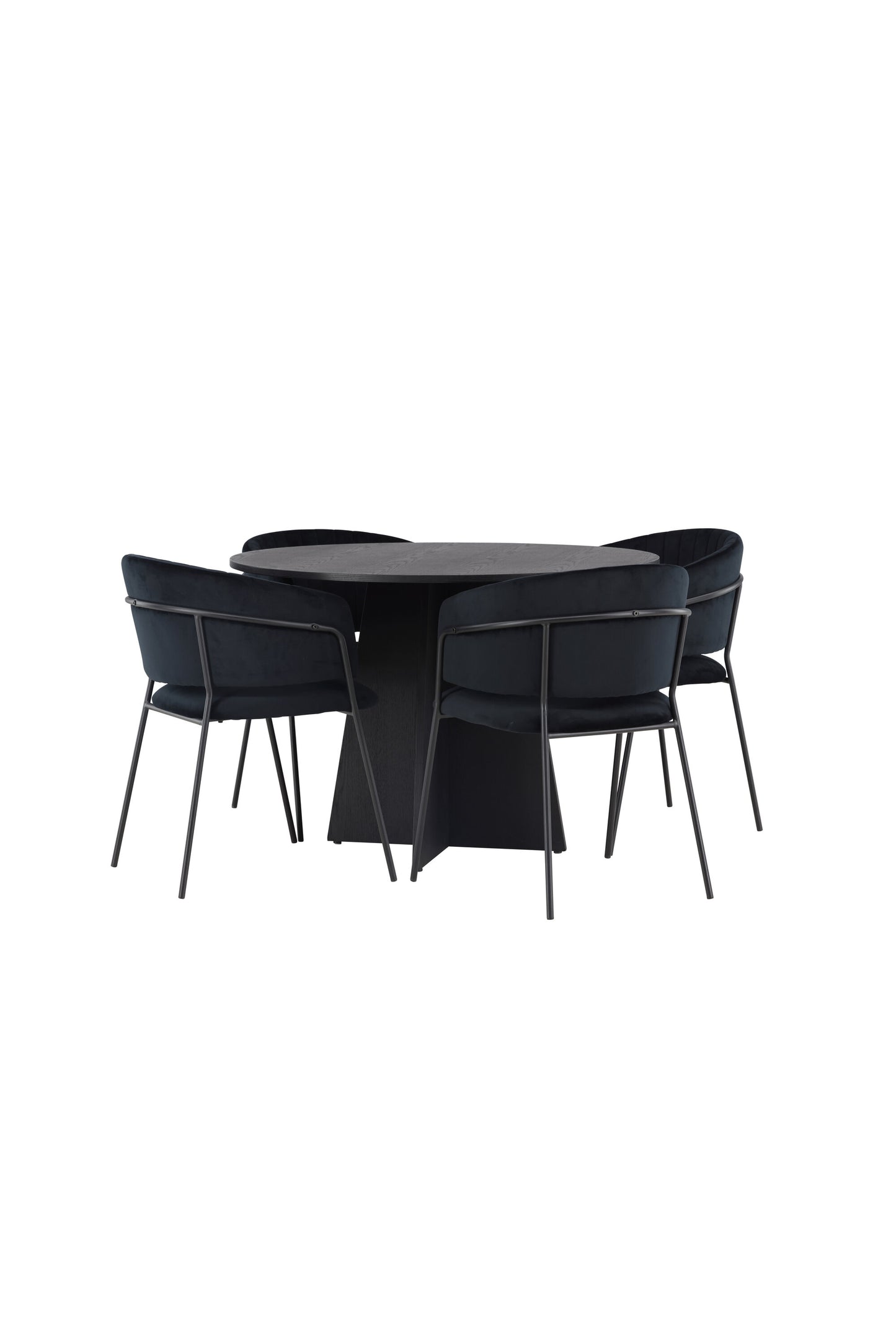 Bootcut Matbord med Selma Stolarna – Bord: ⌀110 Stol: 58x82x54