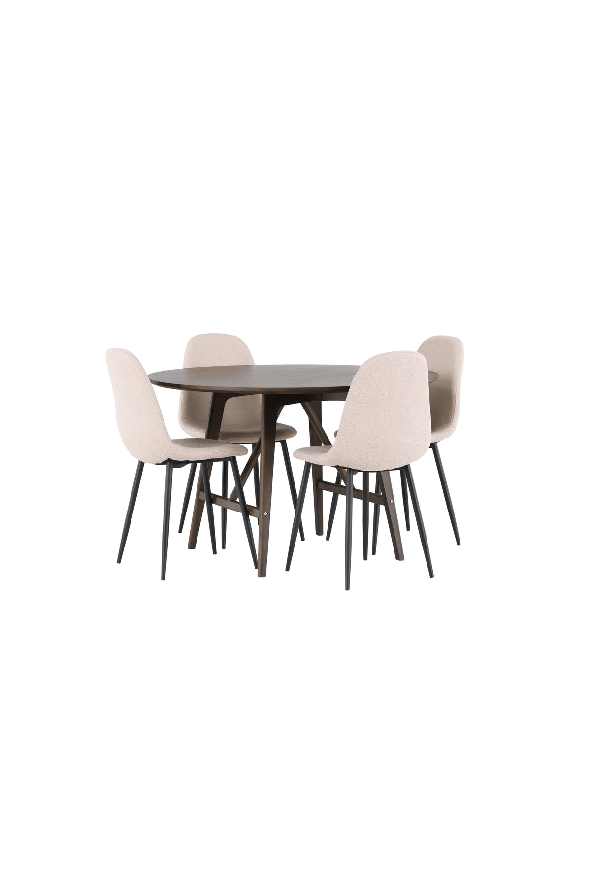 Kaseidon Matbord med Polar Stolarna – Bord: ⌀100 Stol: 52x90x45