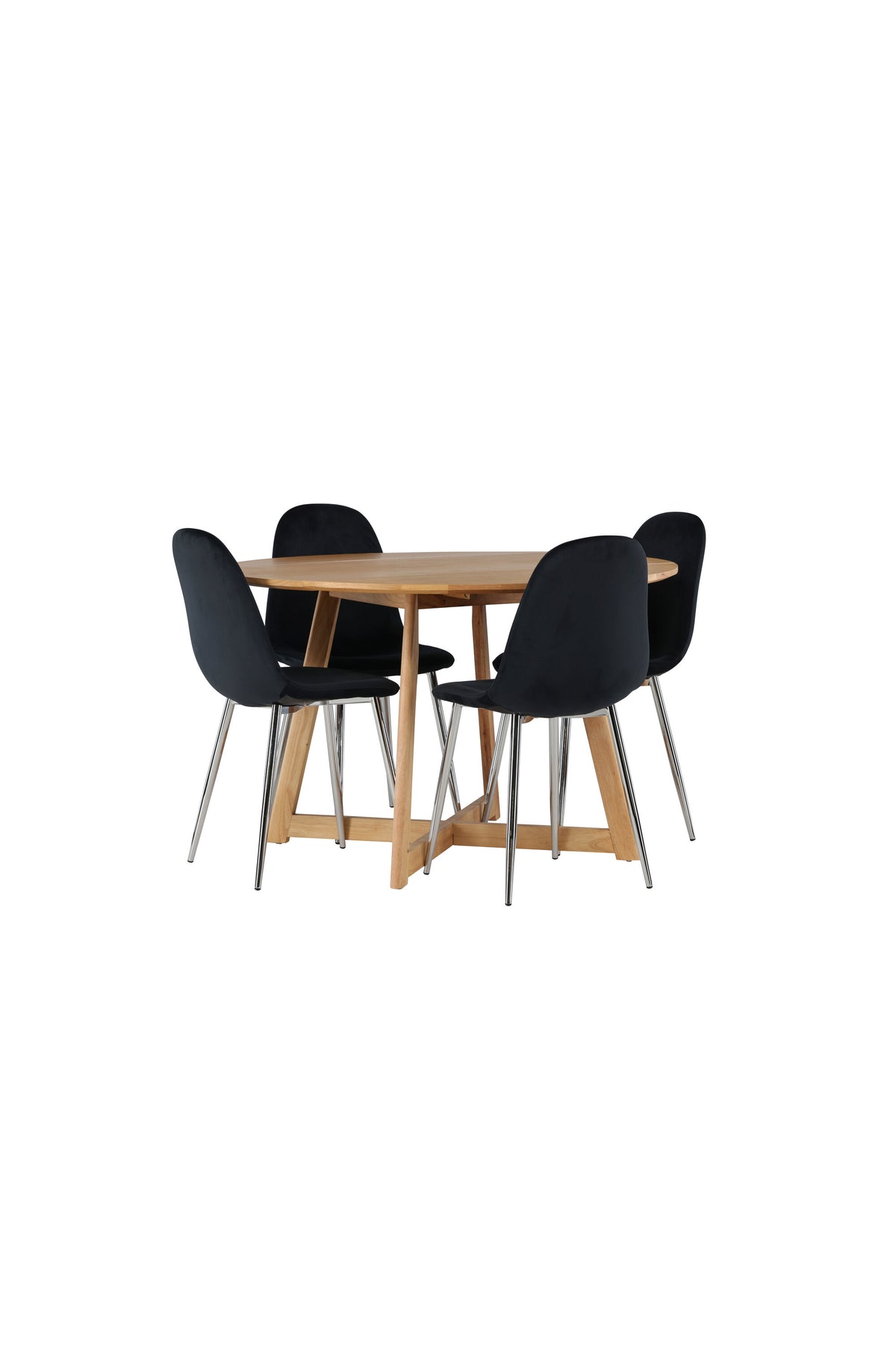 Yakidon Matbord med Polar Stolarna – Bord: ⌀120 Stol: 52x90x45