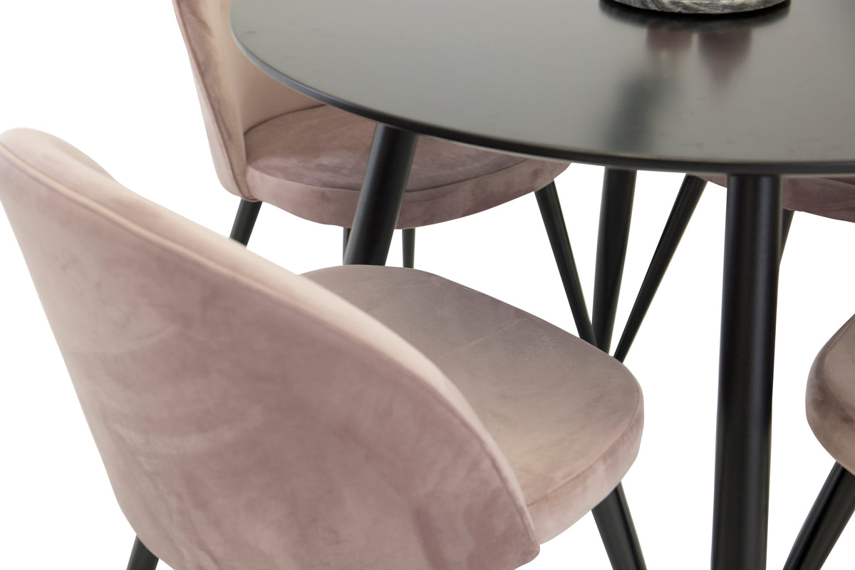 Plaza Matbord med Velvet Stolarna – MDF