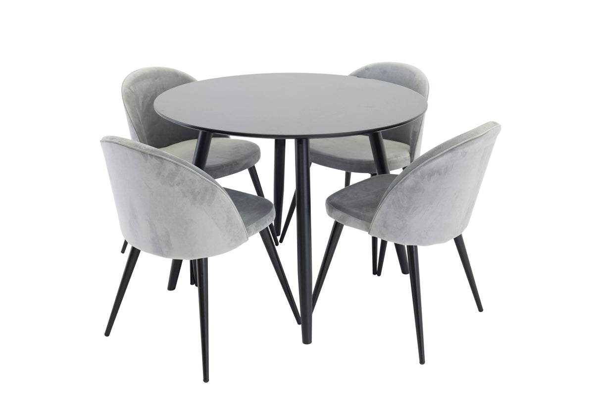 Plaza Matbord med Velvet Stolarna – MDF