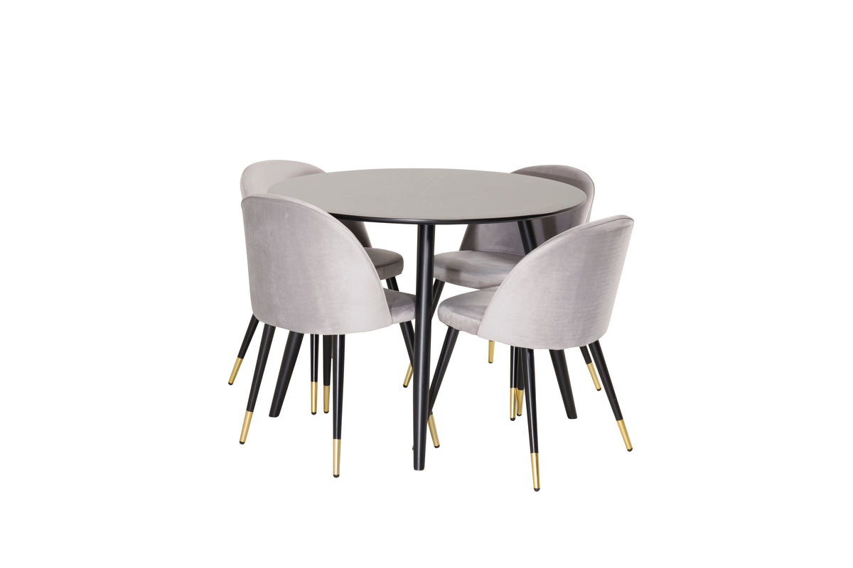 Plaza Matbord med Velvet Stolarna – MDF