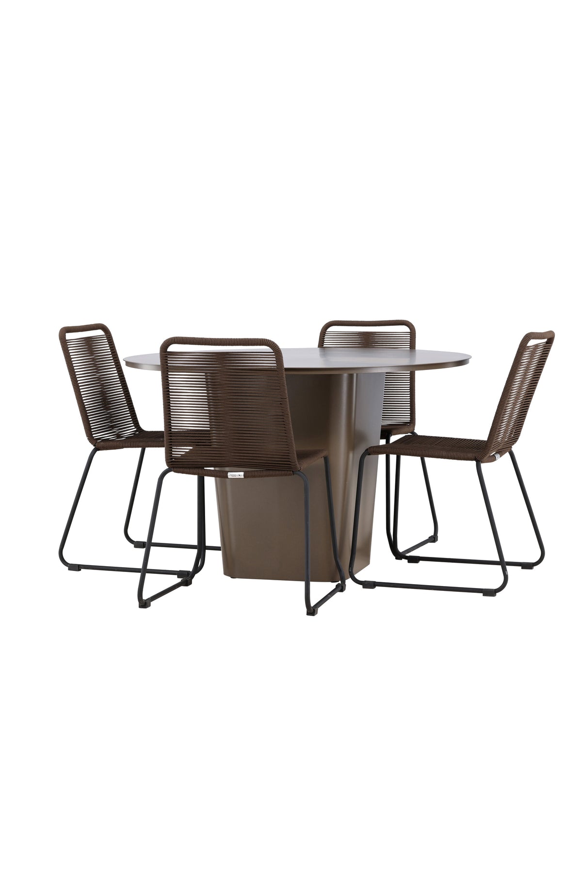 Santa Fe Matbord med Lindos Stolarna – Aluminium