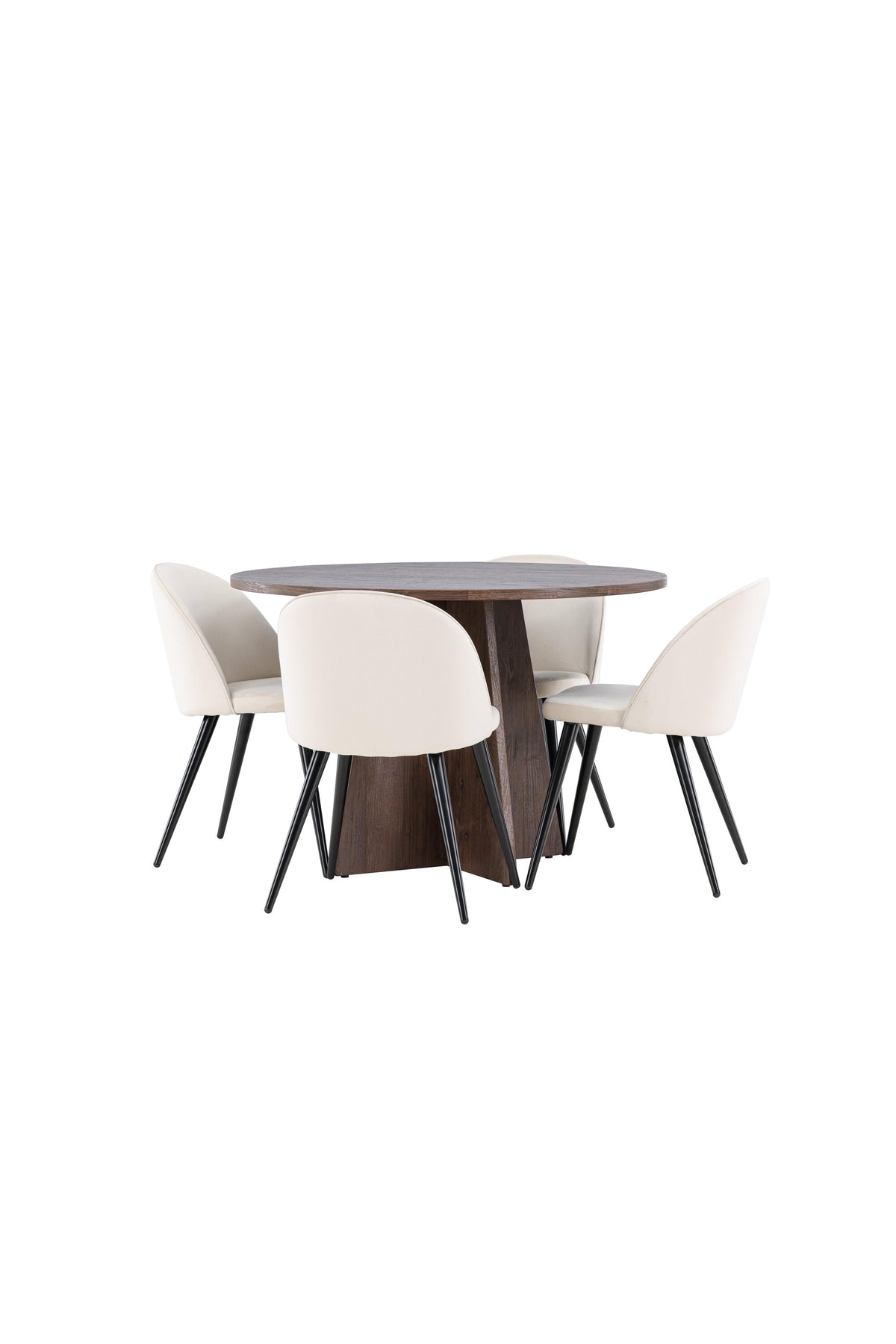 Bootcut Matbord med Velvet Stolarna – MDF
