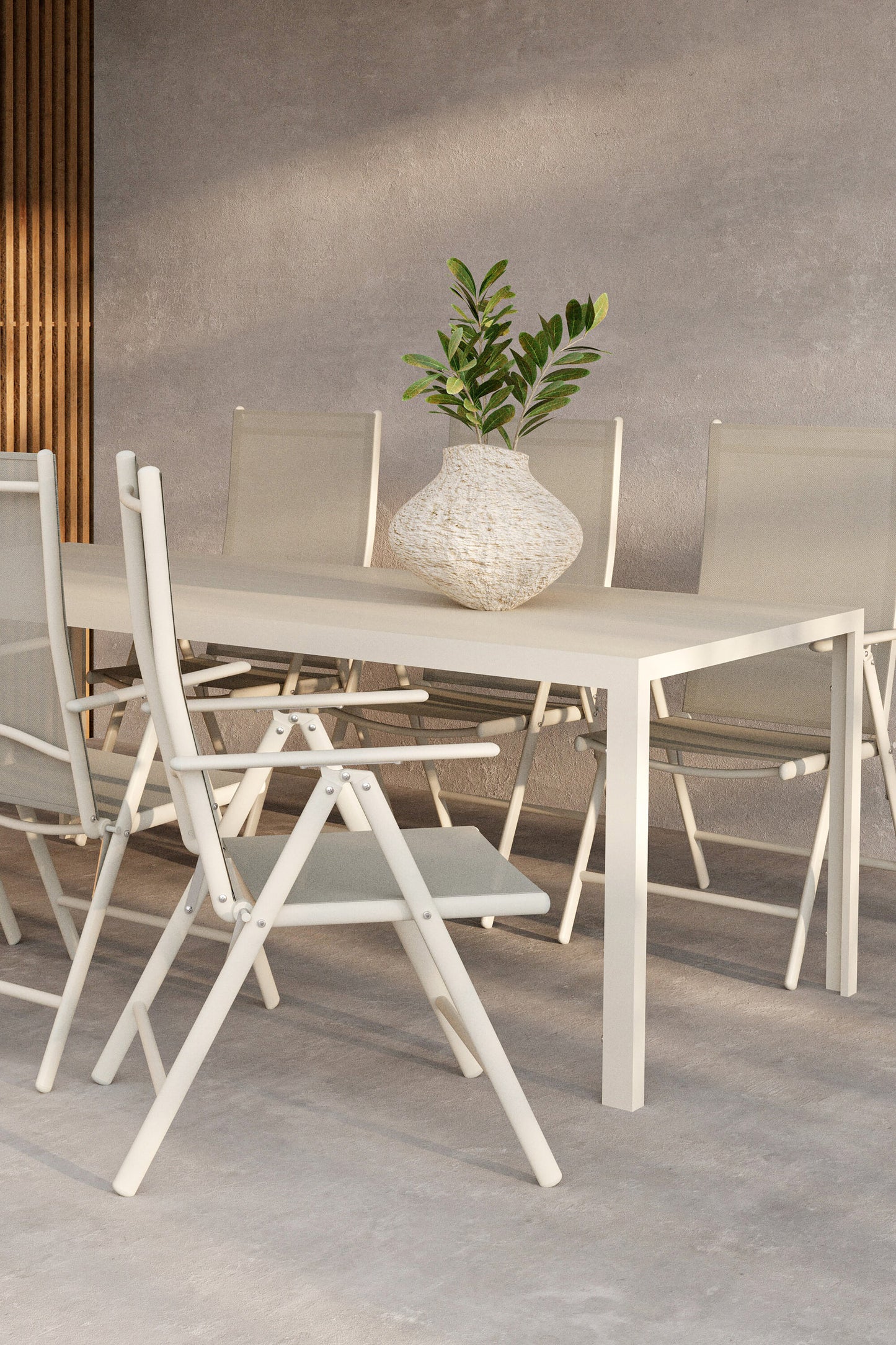 Break Matbord med Break Stolarna – Aluminium