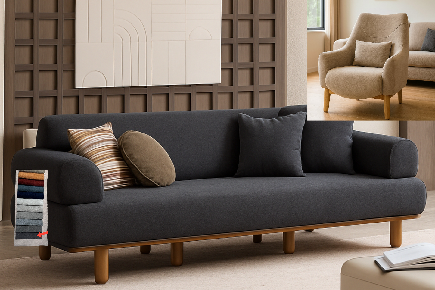 Soffserie Lotus – Välj mellan 3-sits, 2-sits eller fåtölj