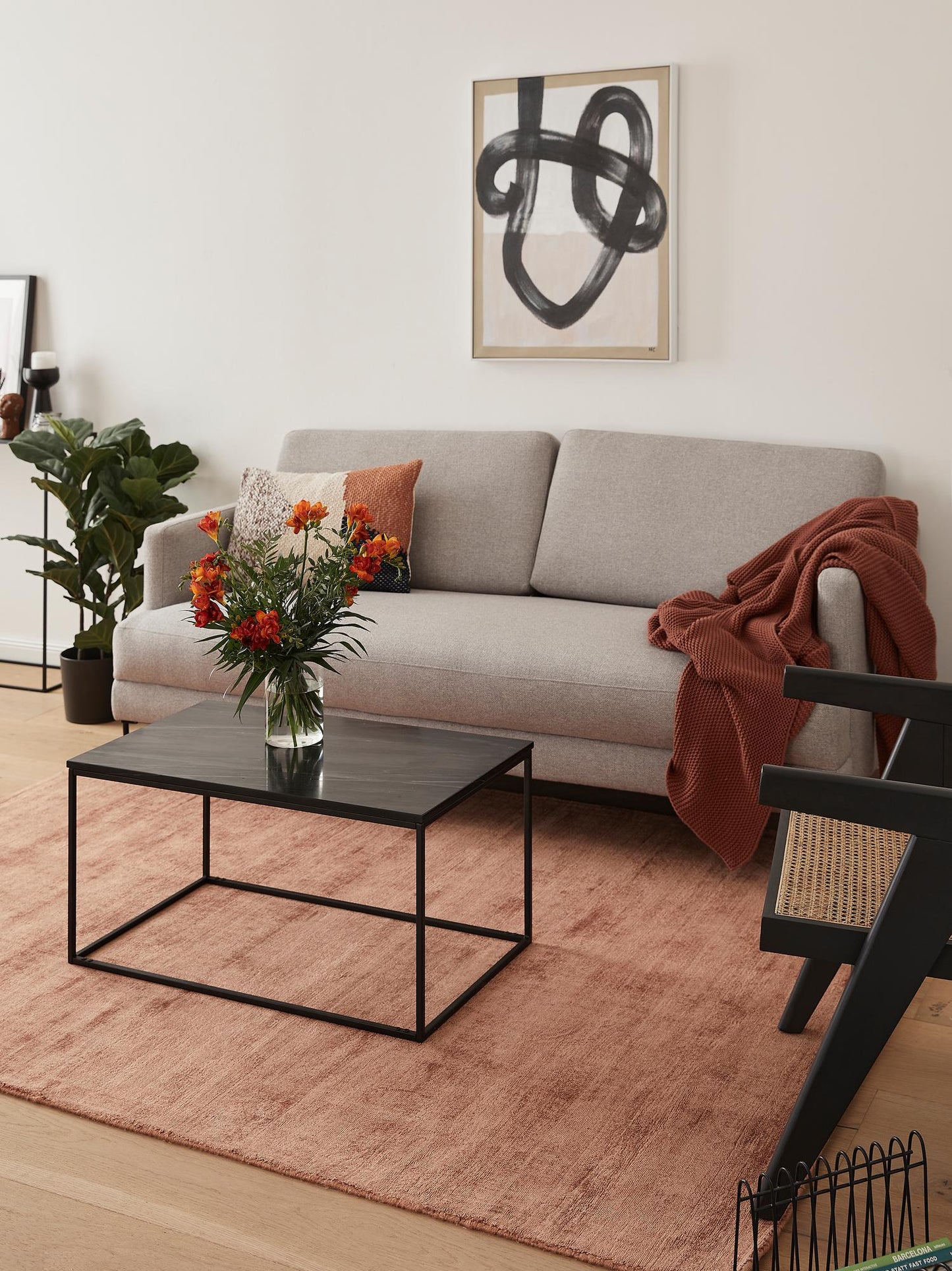 Marmor Soffbord - Svart marmor - 80x45 cm