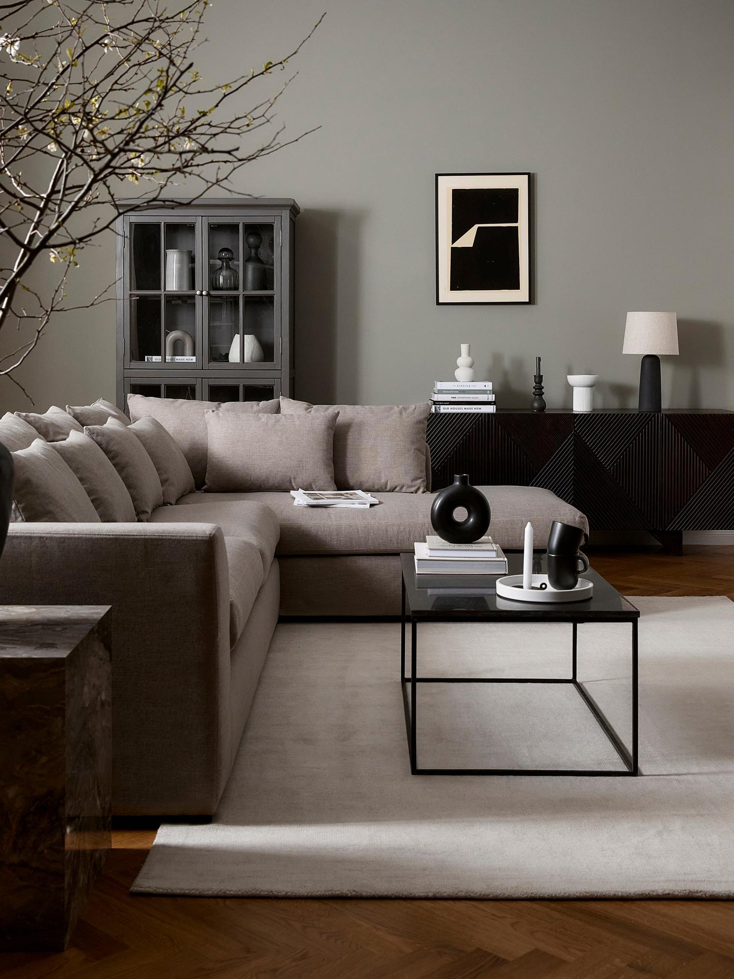 Marmor Soffbord - Svart marmor - 80x45 cm