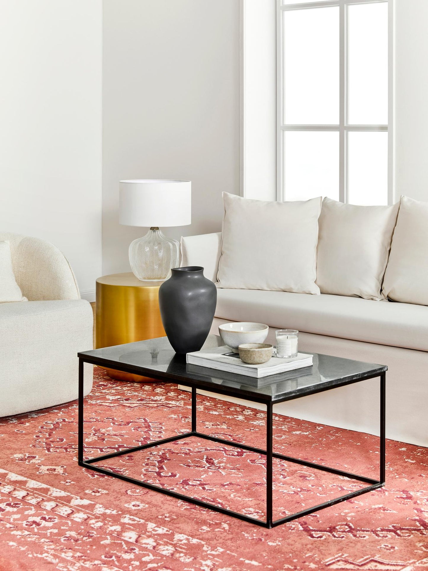 Marmor Soffbord - Svart marmor - 80x45 cm
