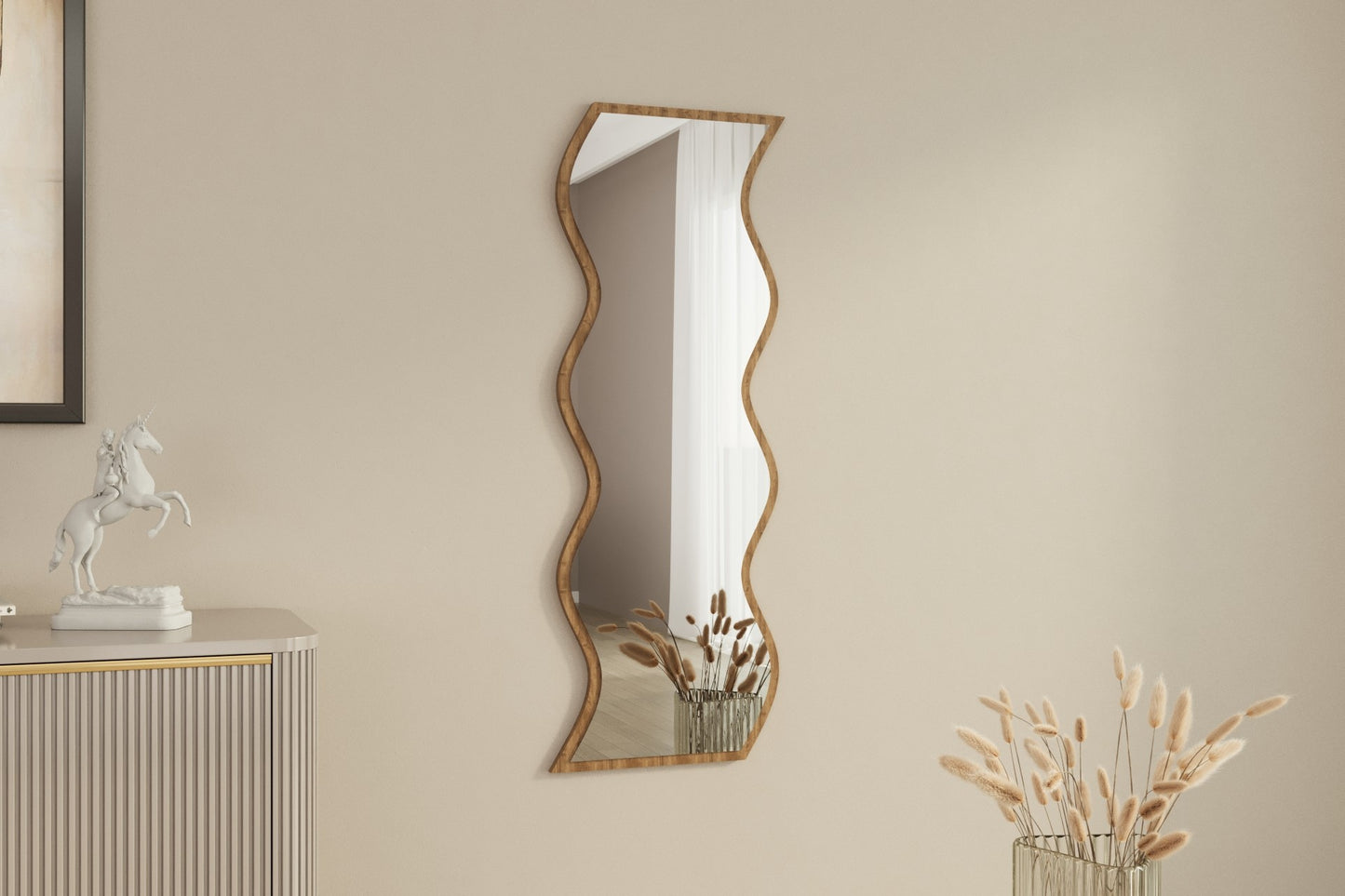 Safi - Vit, Valnötsspegel Spegel