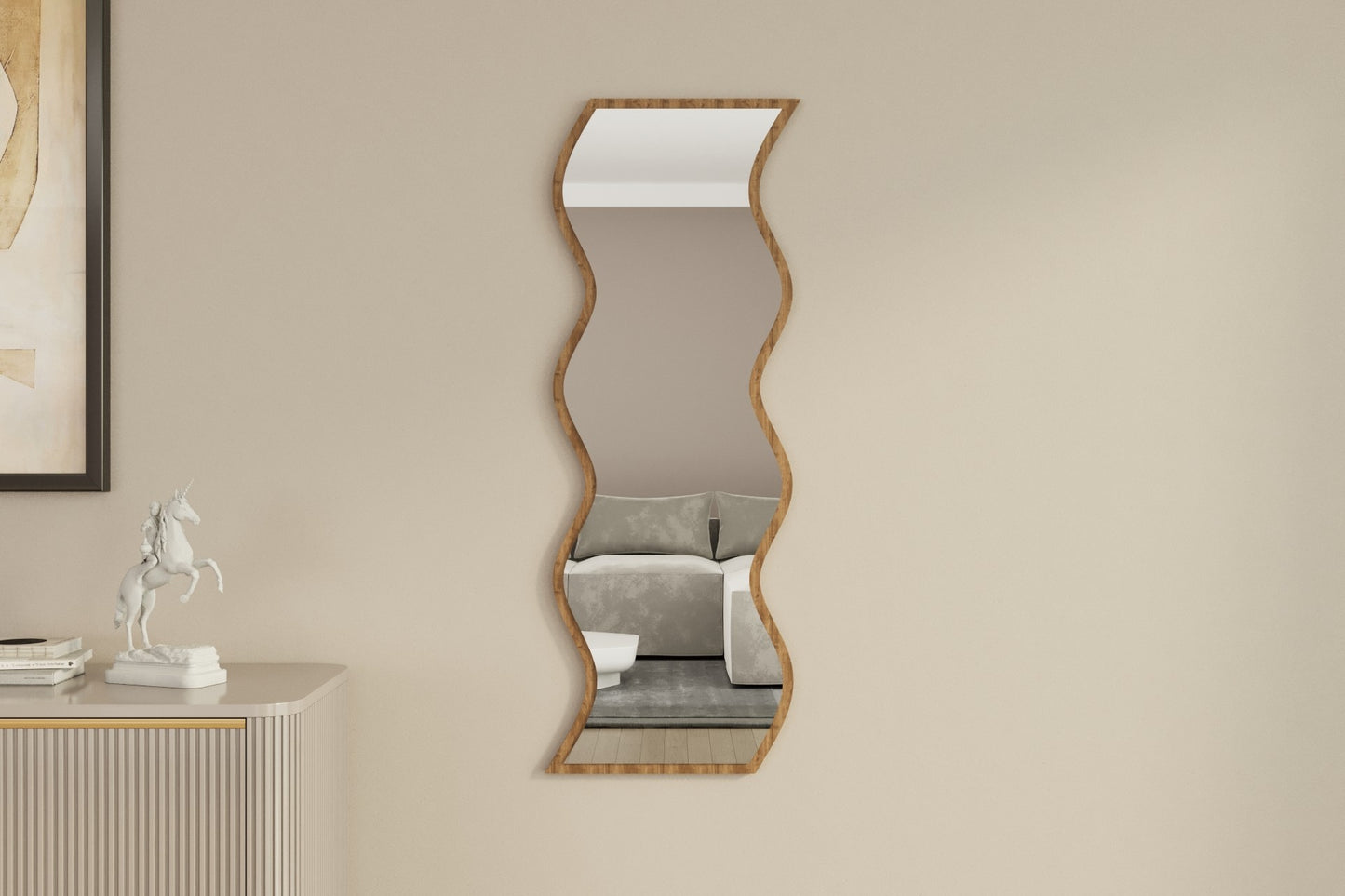 Safi - Vit, Valnötsspegel Spegel