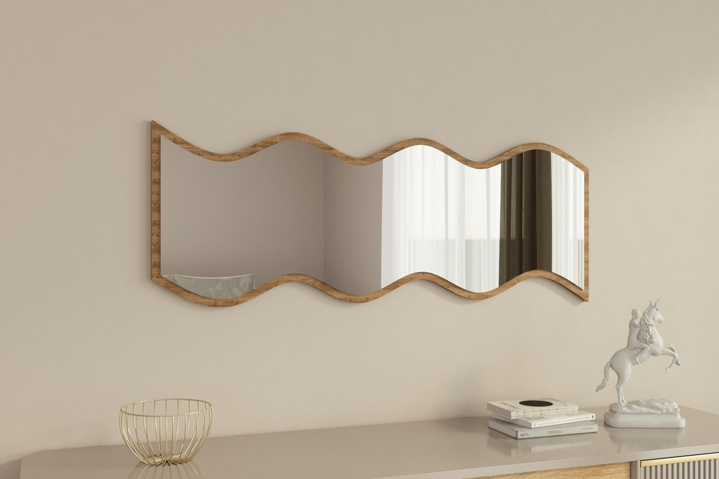 Safi - Vit, Valnötsspegel Spegel