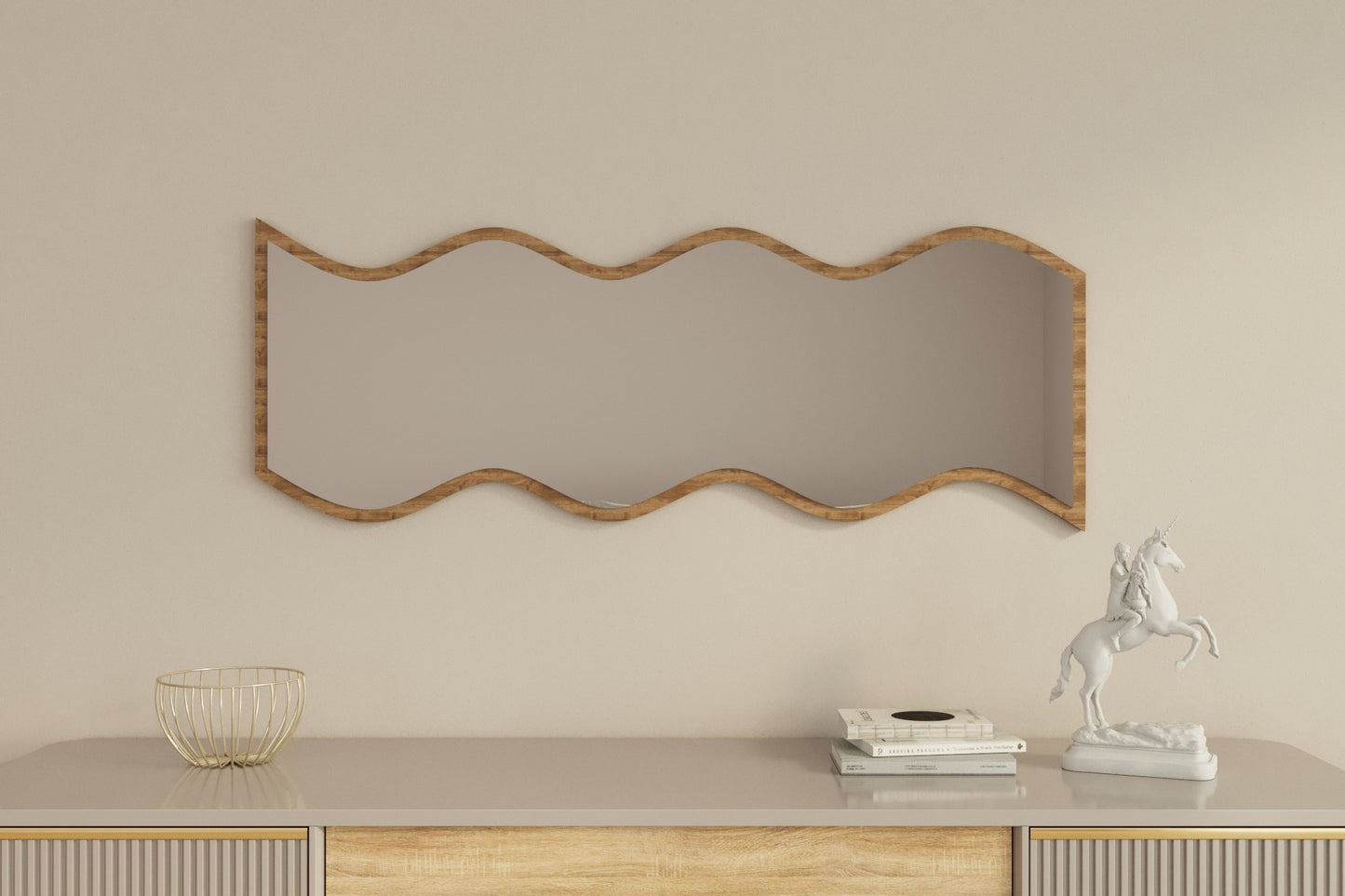 Safi - Vit, Valnötsspegel Spegel