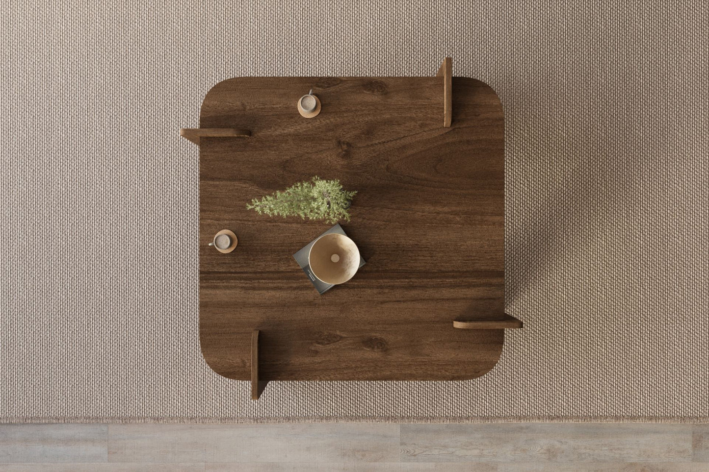 Wood - Soffbord I Valnöt Soffbord 90x90x35 cm