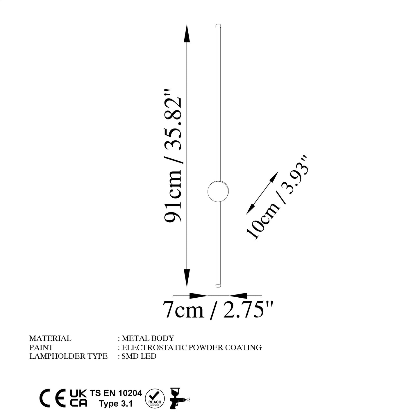 Sword vägglampa