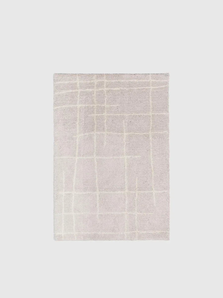 Fluffig högluggsmatta 120x180 - Beige/Gräddvit